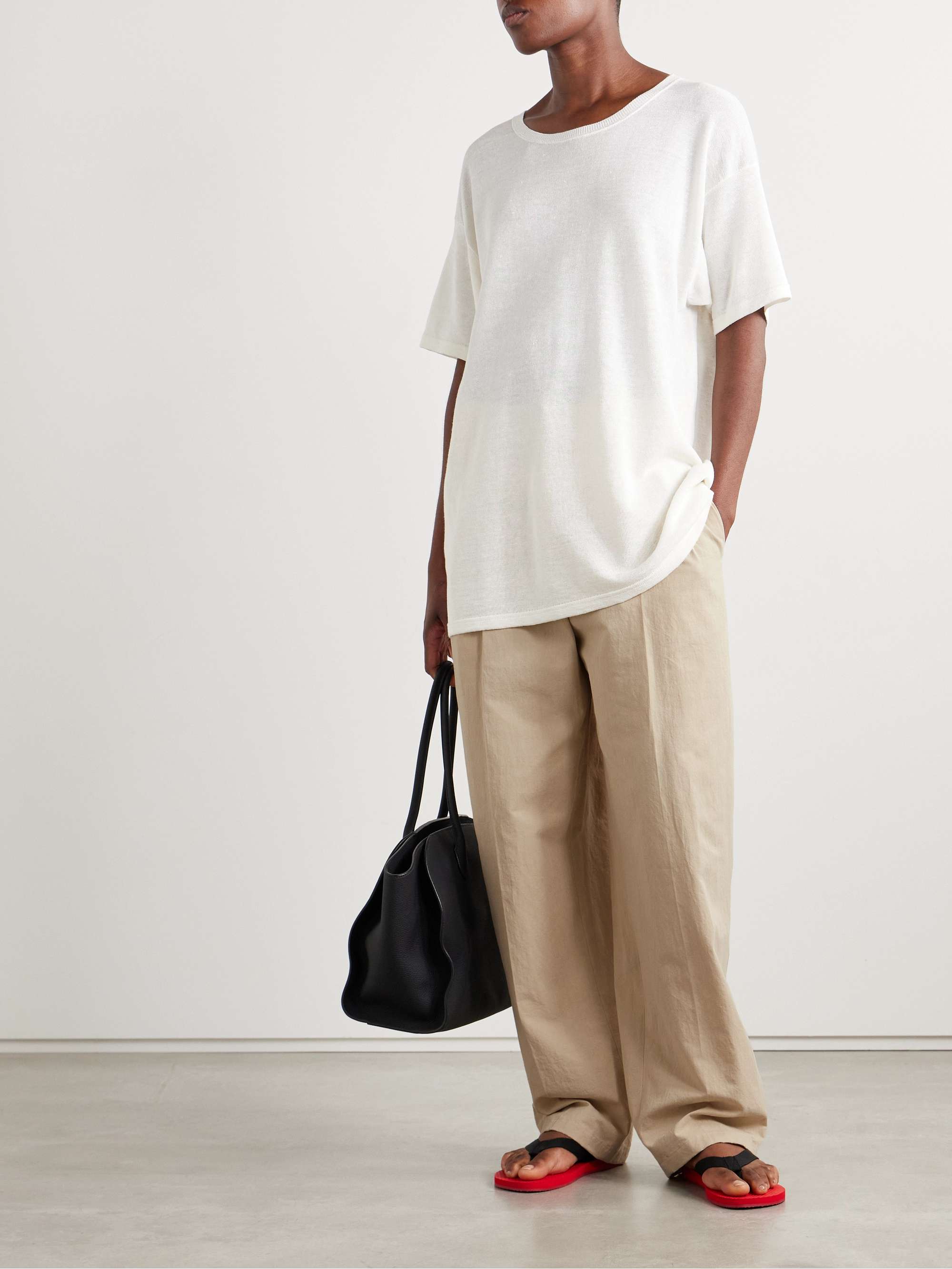 Lilas pleated cotton-blend twill tapered pants view