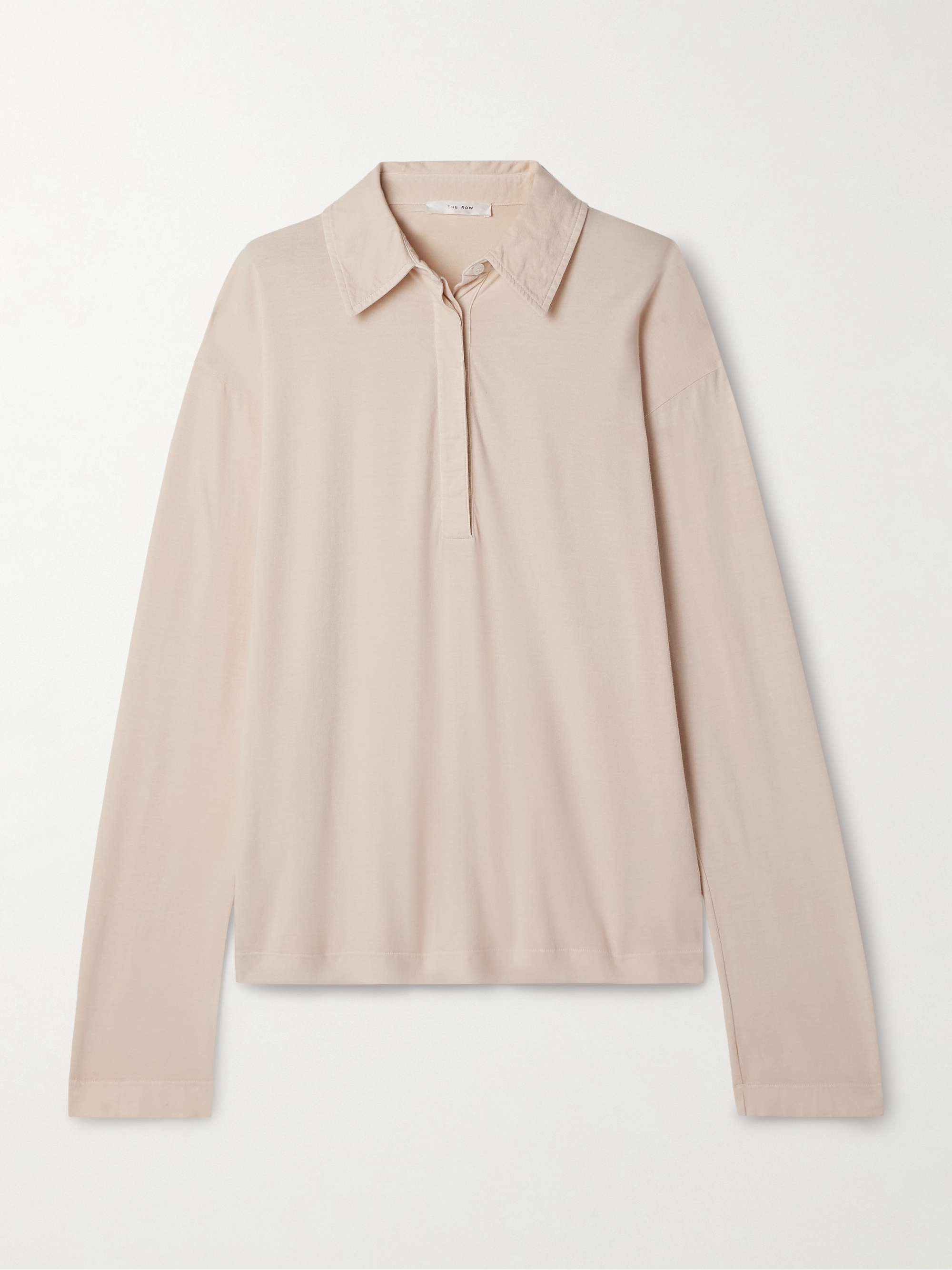 Roddie brushed cotton-jersey polo shirt view