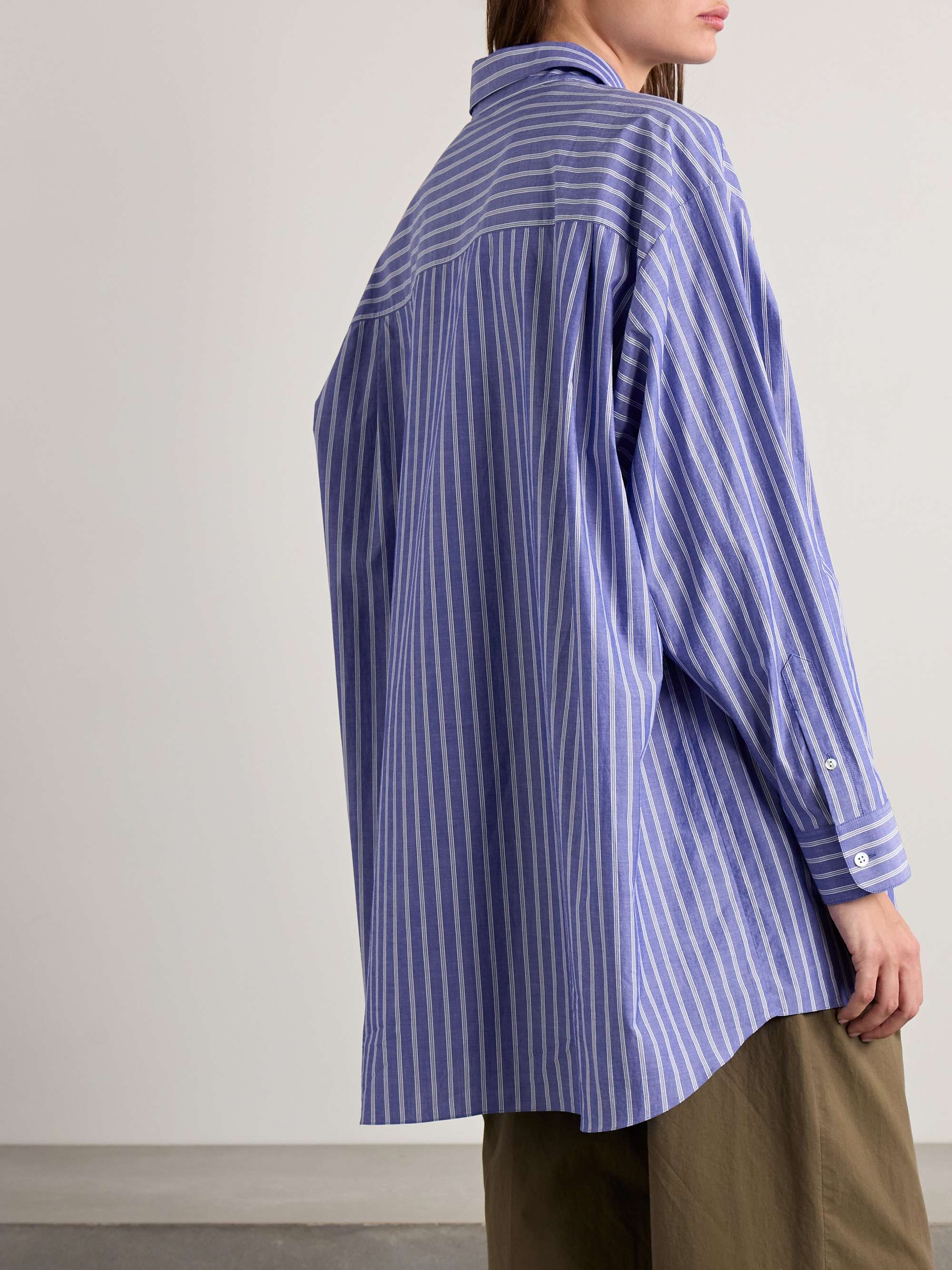 Luka oversized striped organic cotton-poplin shirt view