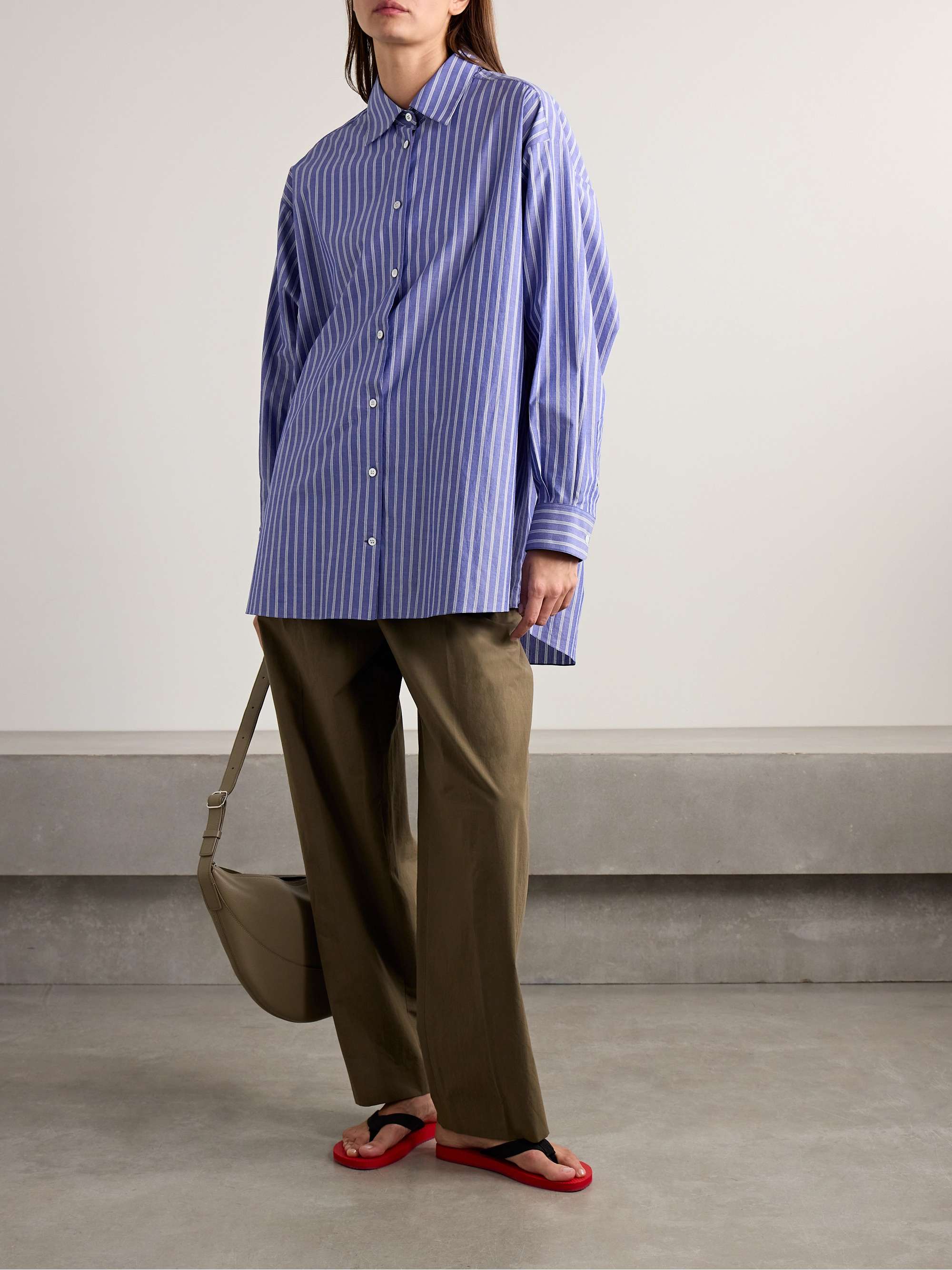 Luka oversized striped organic cotton-poplin shirt view