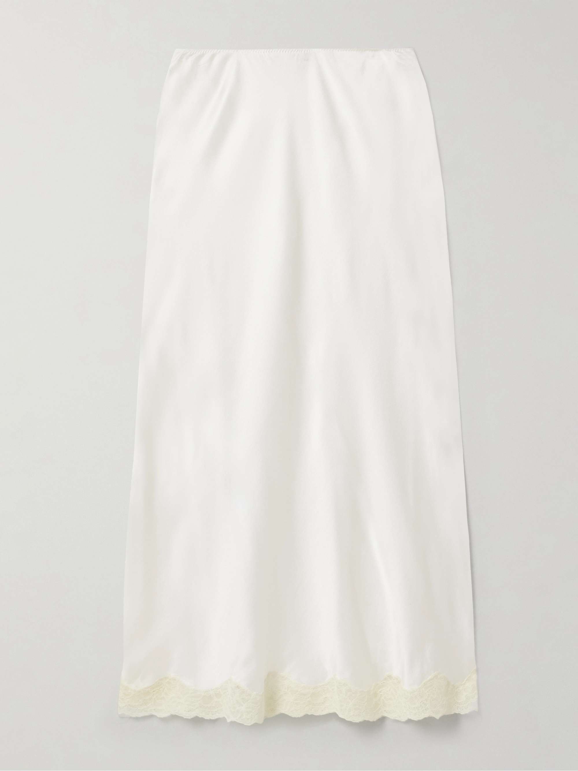 Irene lace-trimmed silk-charmeuse skirt view