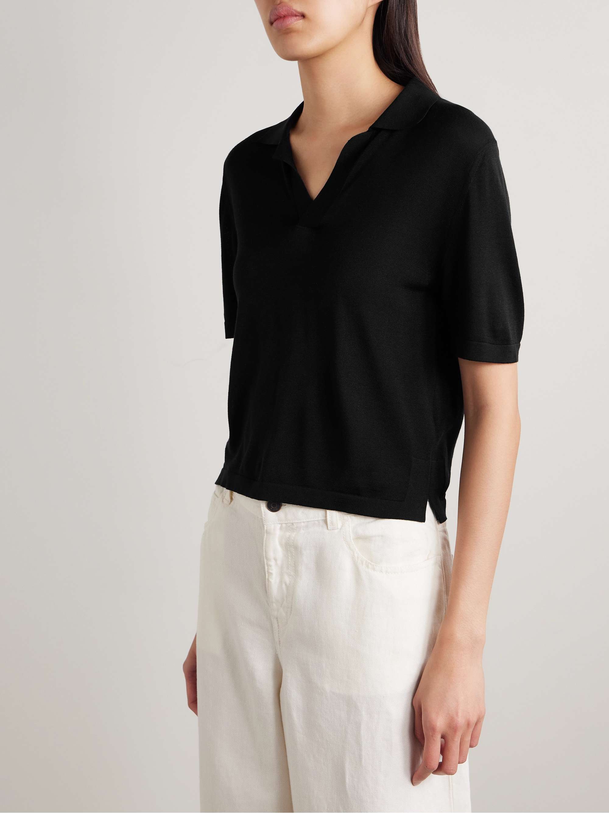 Julianna silk polo shirt view