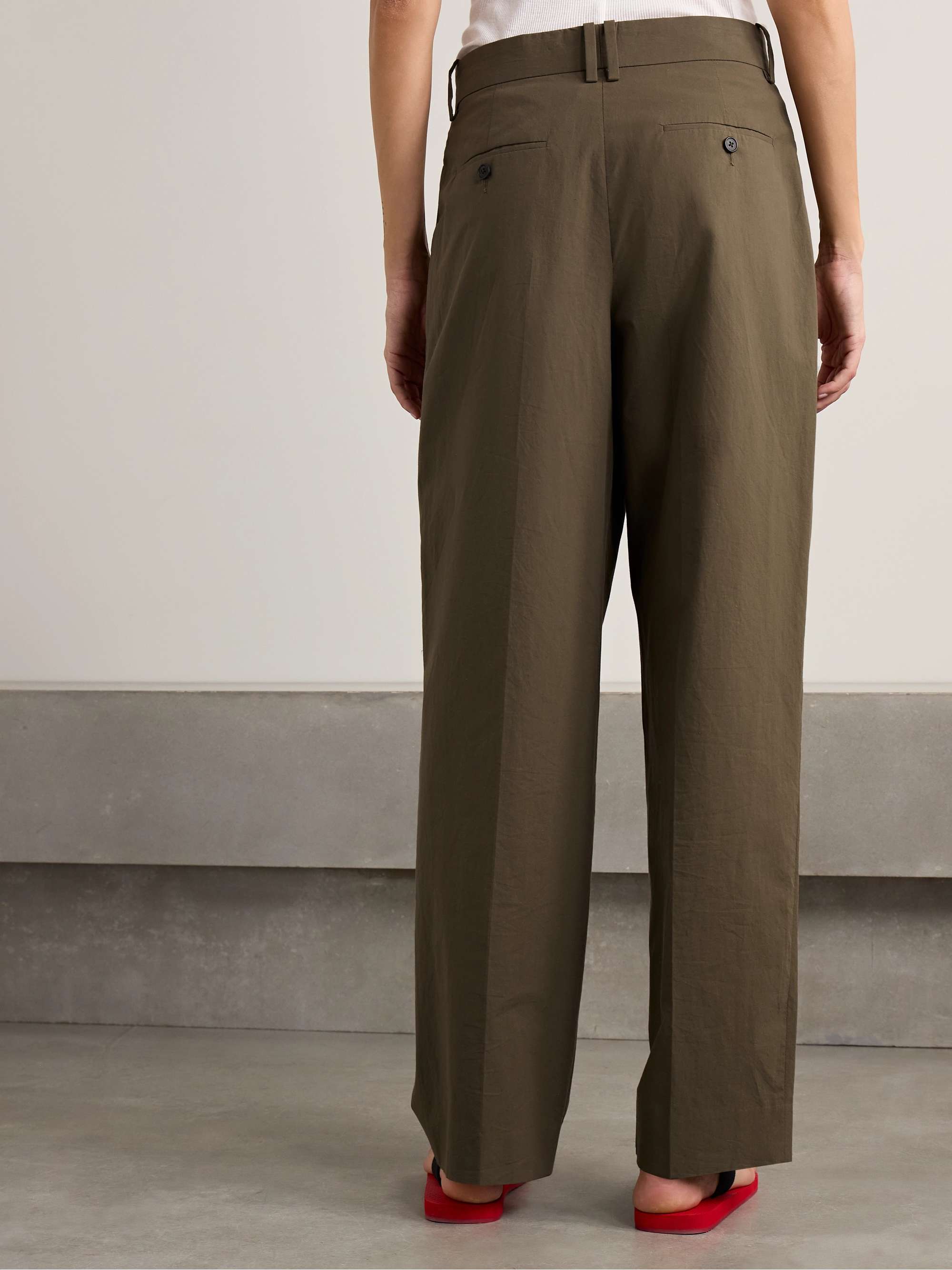 Lilas pleated cotton tapered pants view