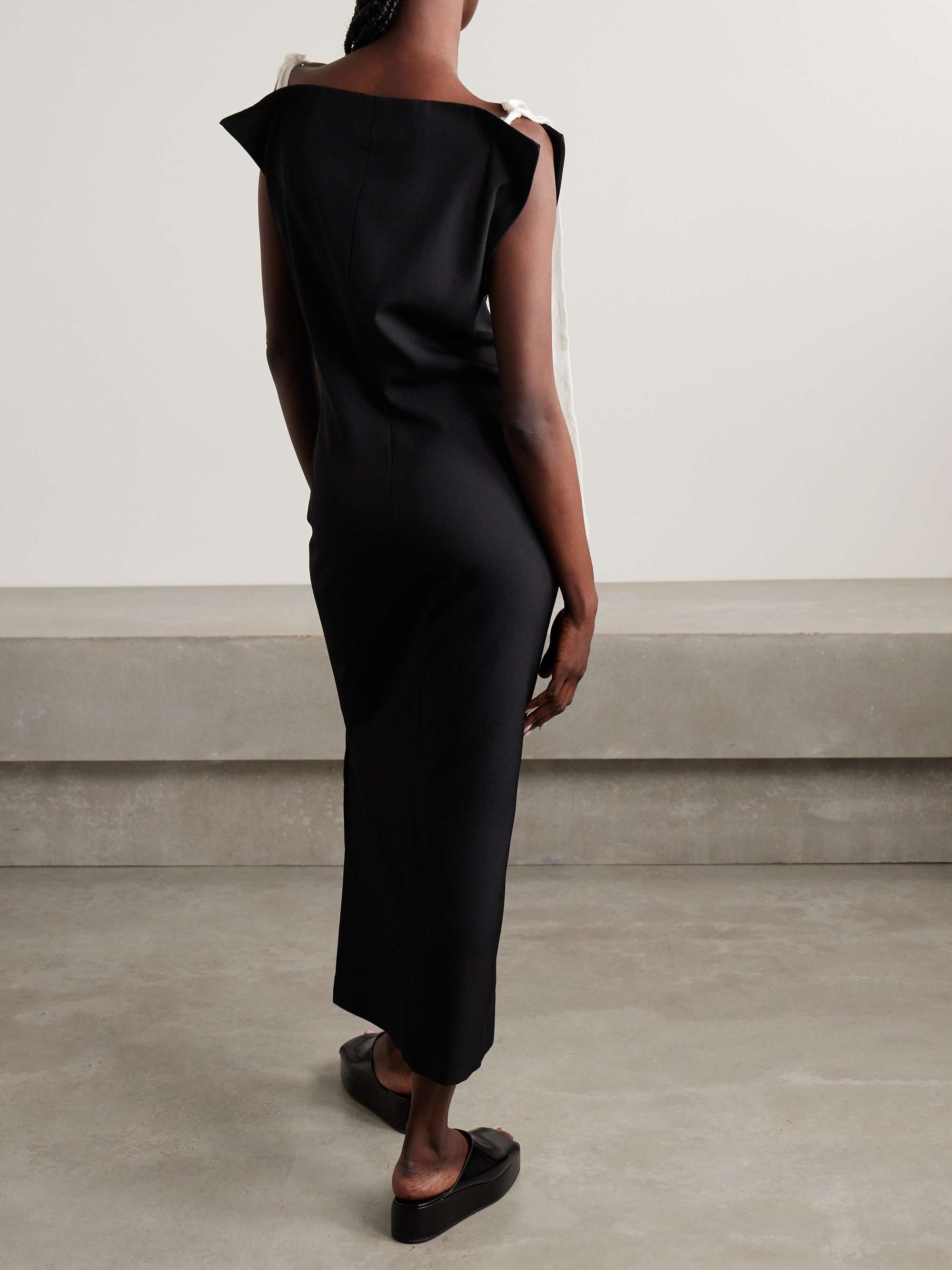 Giuliessa silk organza-trimmed wool-twill midi dress view