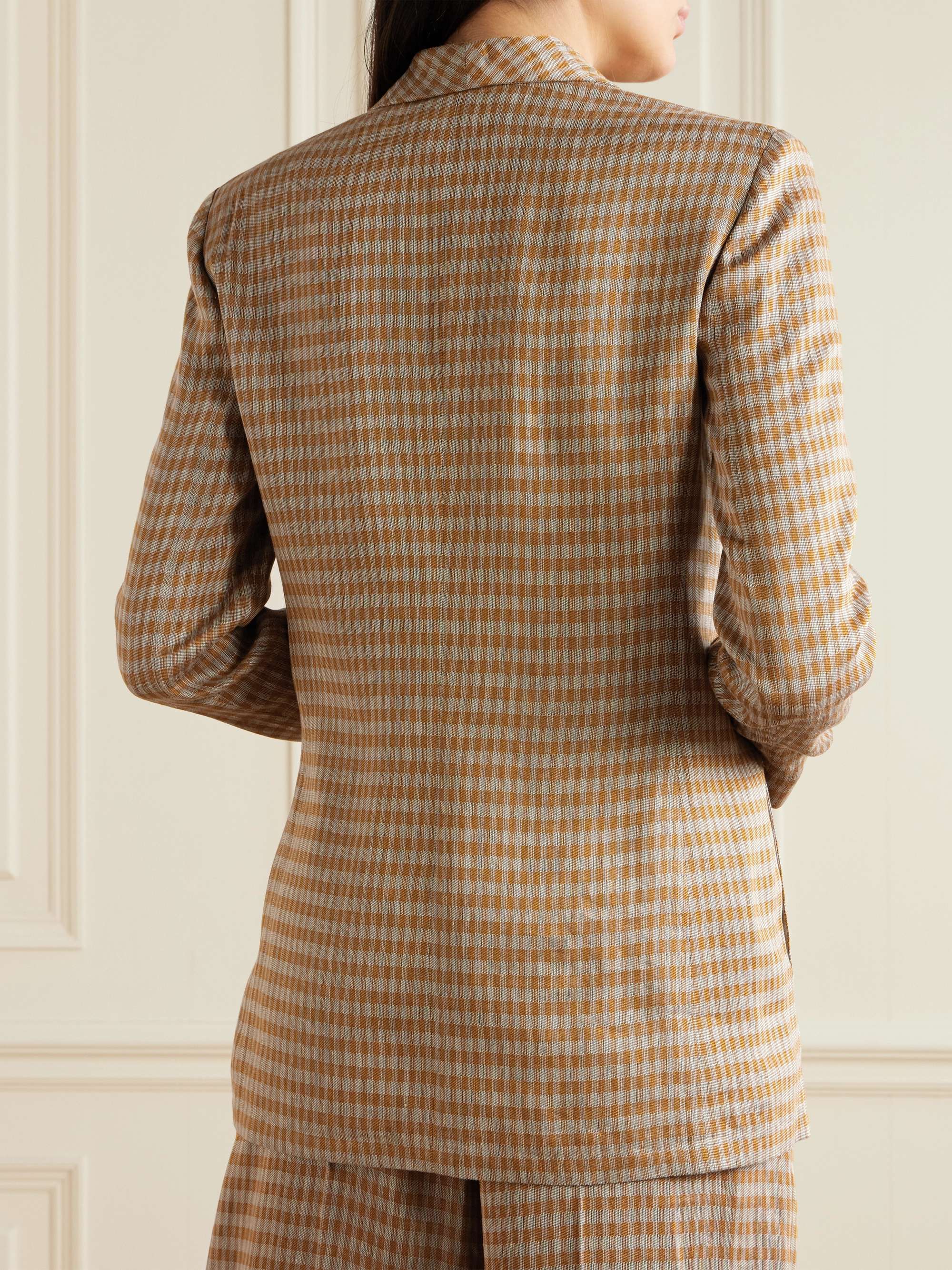 Jeremiah checked linen-blend blazer view