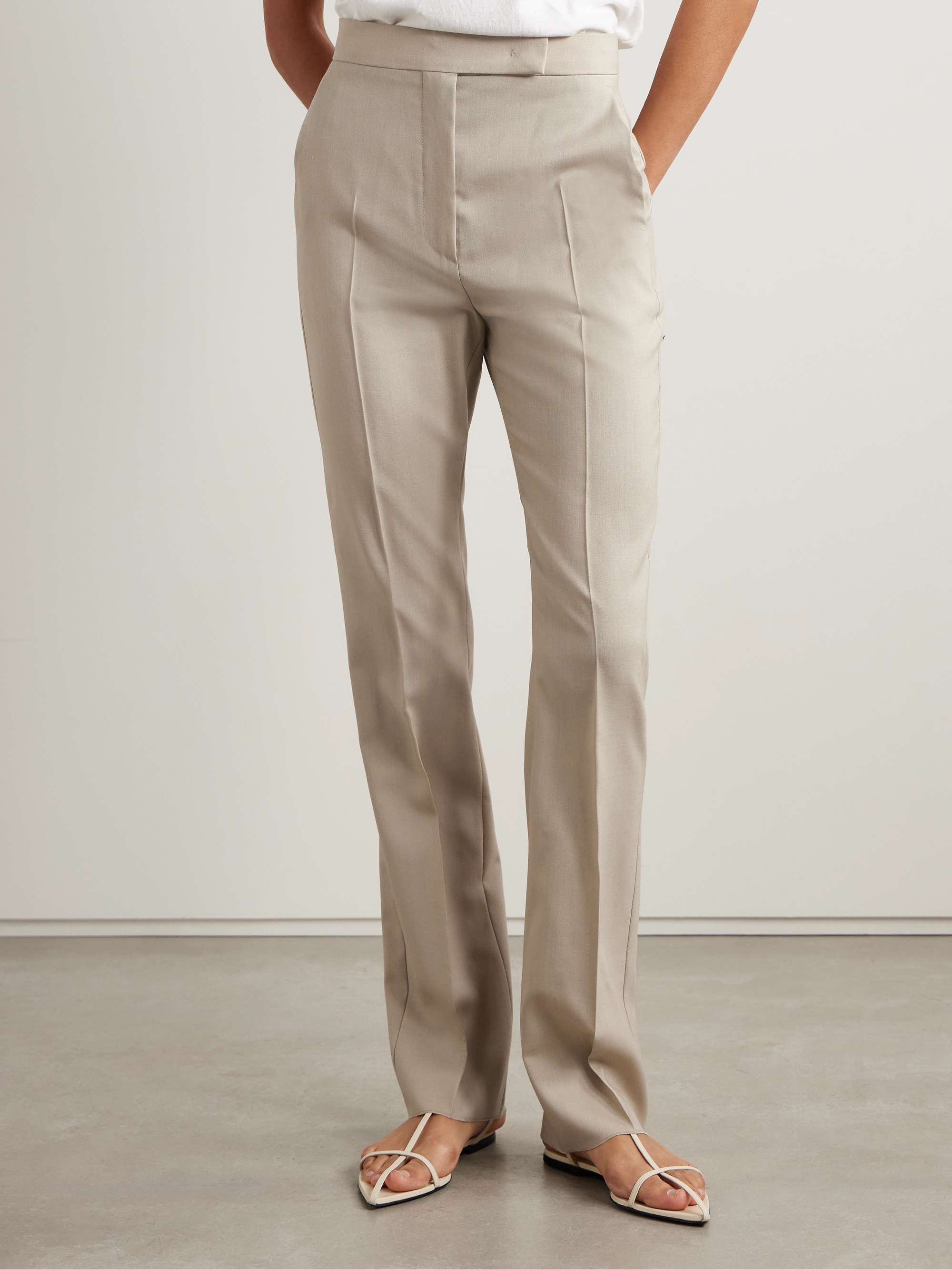 Wool, mohair and silk-blend straight-leg pants view