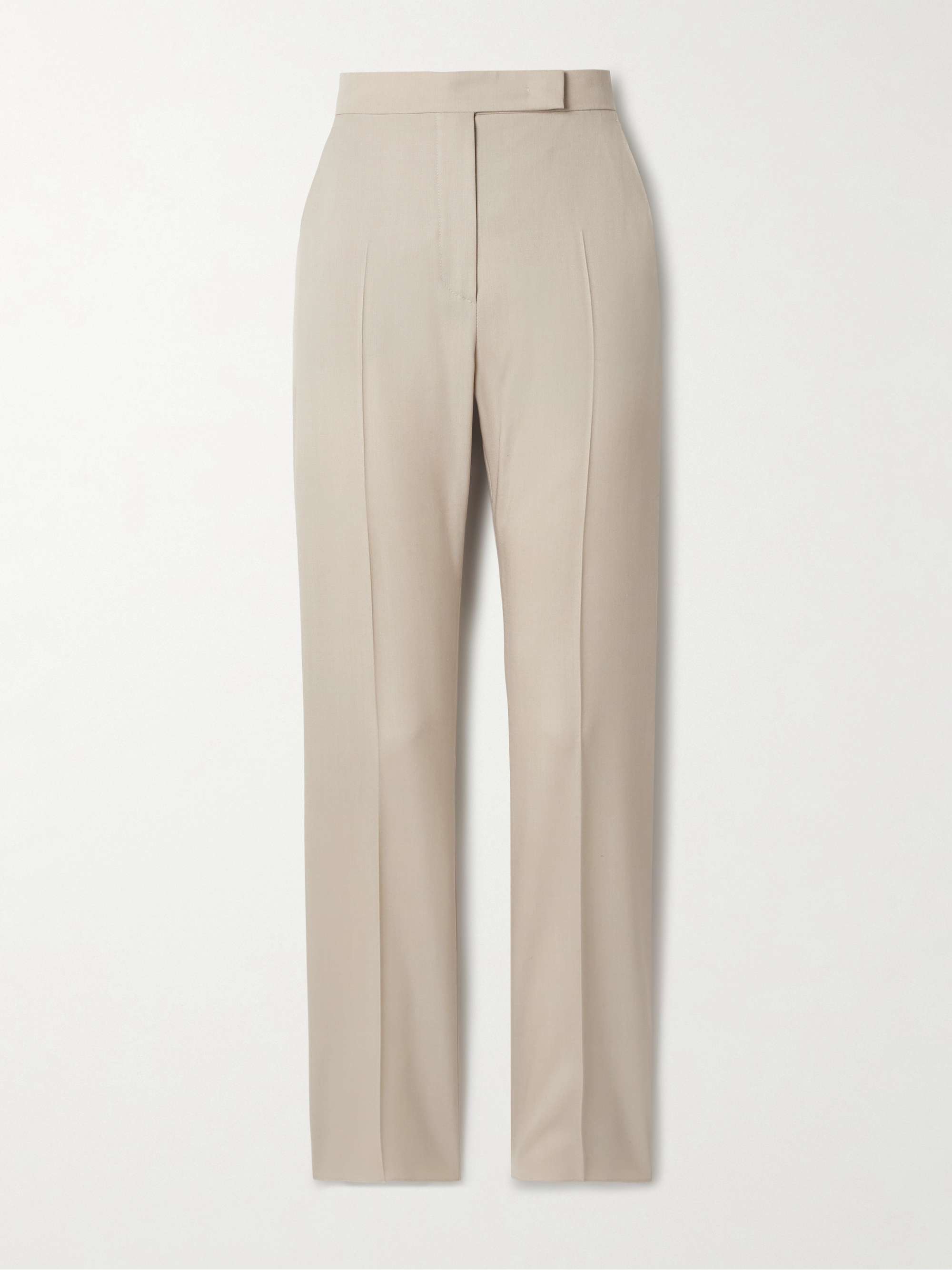 Wool, mohair and silk-blend straight-leg pants view