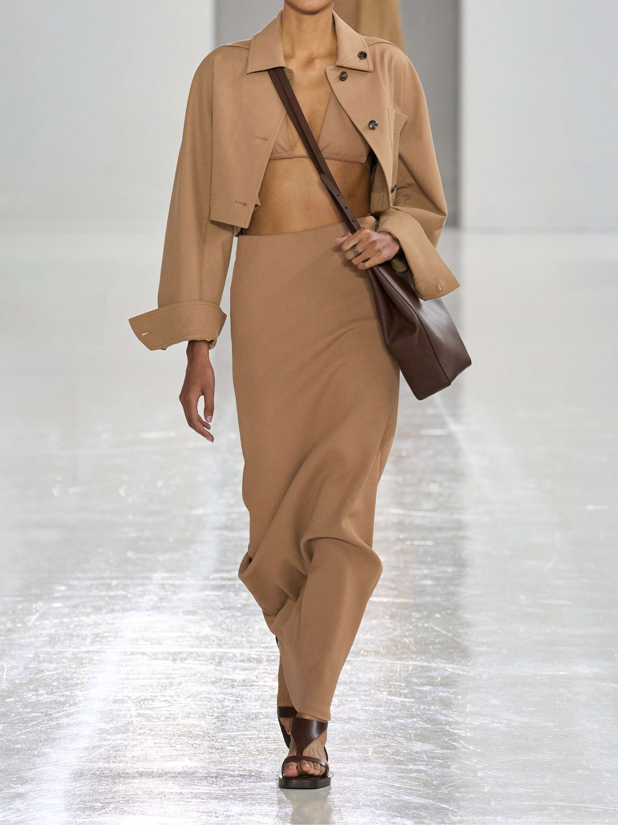 Cropped cotton-blend gabardine jacket view