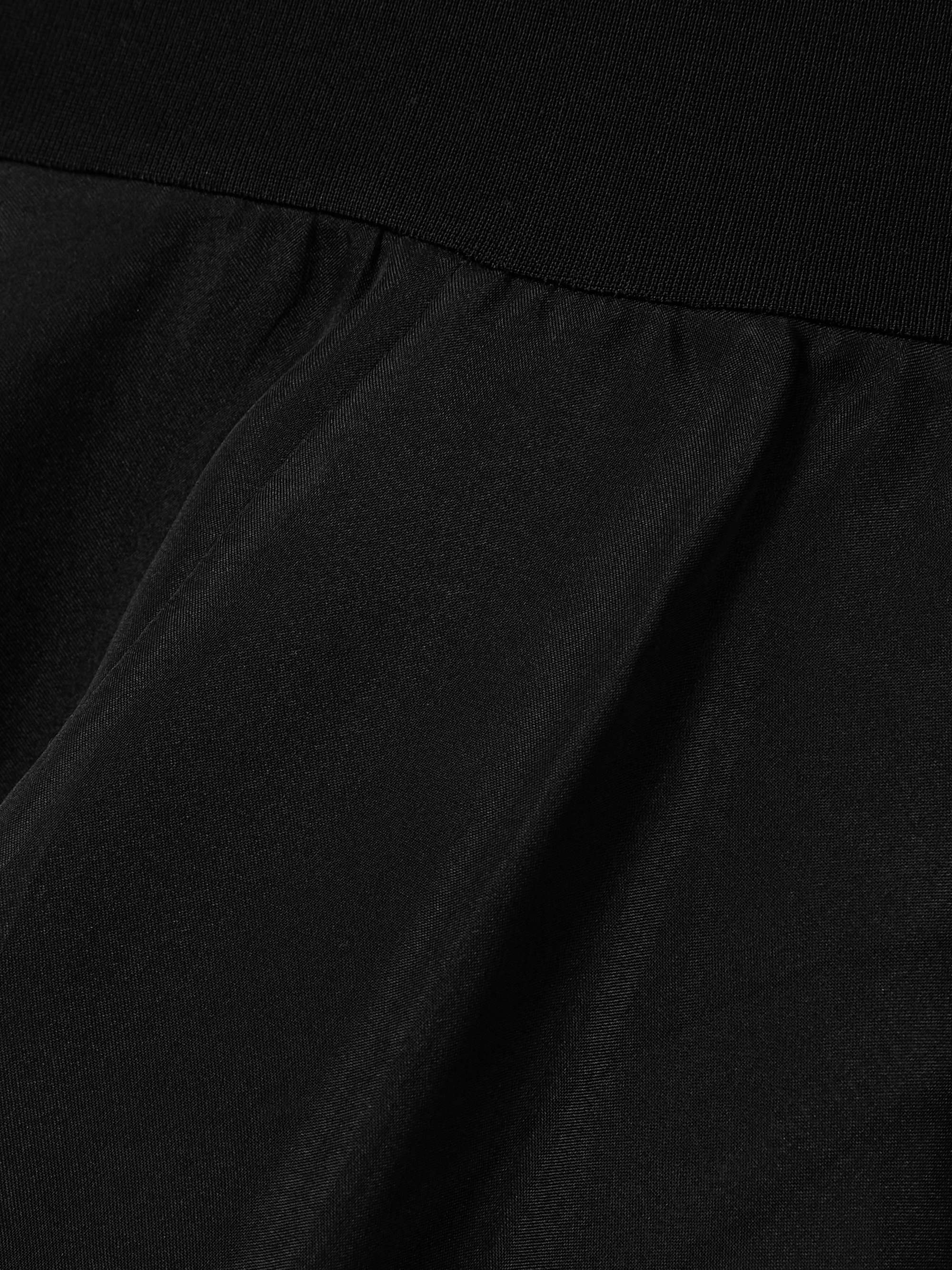 Aire Twist asymmetric cutout stretch-knit and silk-organza maxi dress view