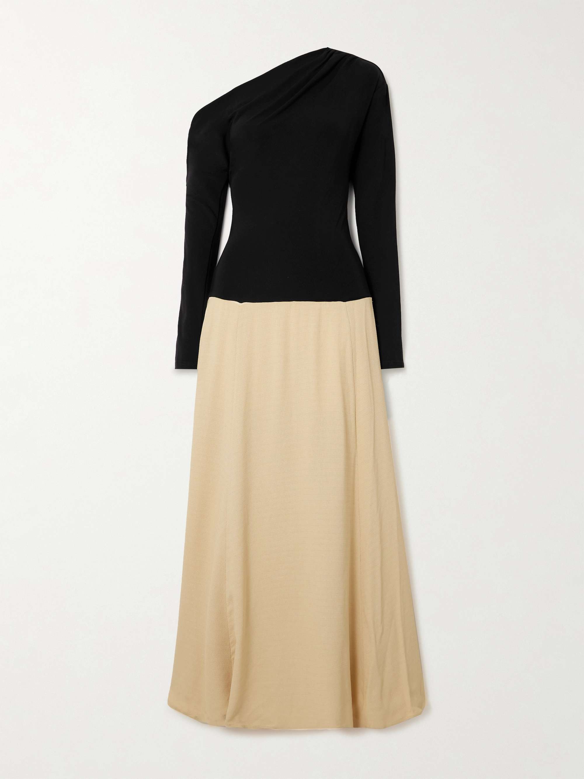 Dasha Duo asymmetric cutout stretch-knit and gauze maxi dress view