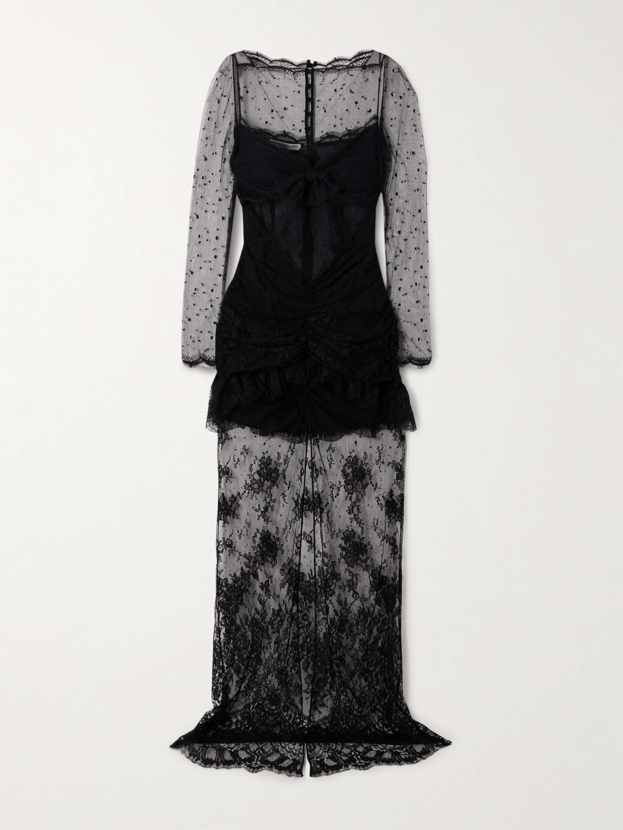 Chantilly lace and silk gown view