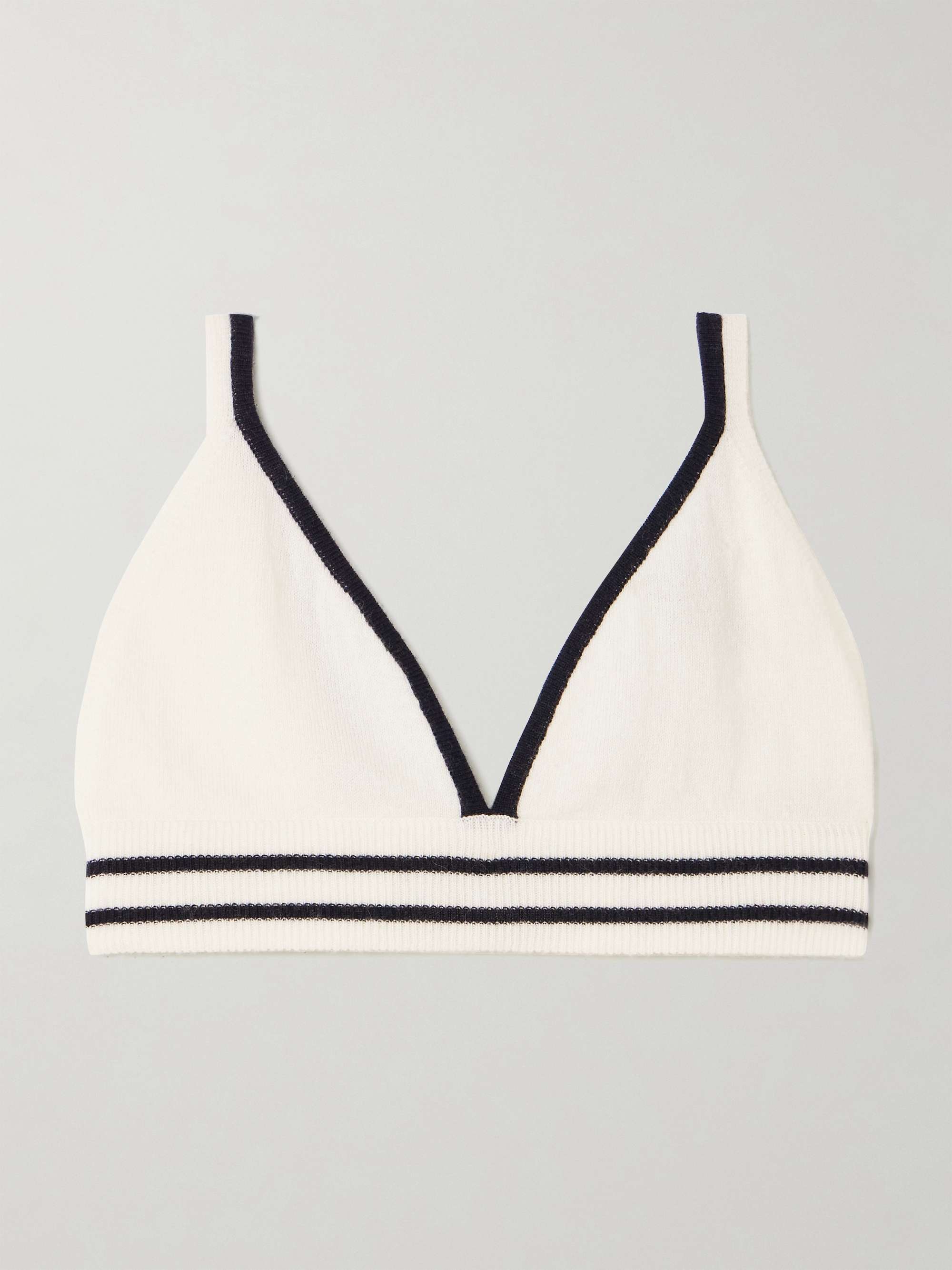 Striped cashmere bralette view