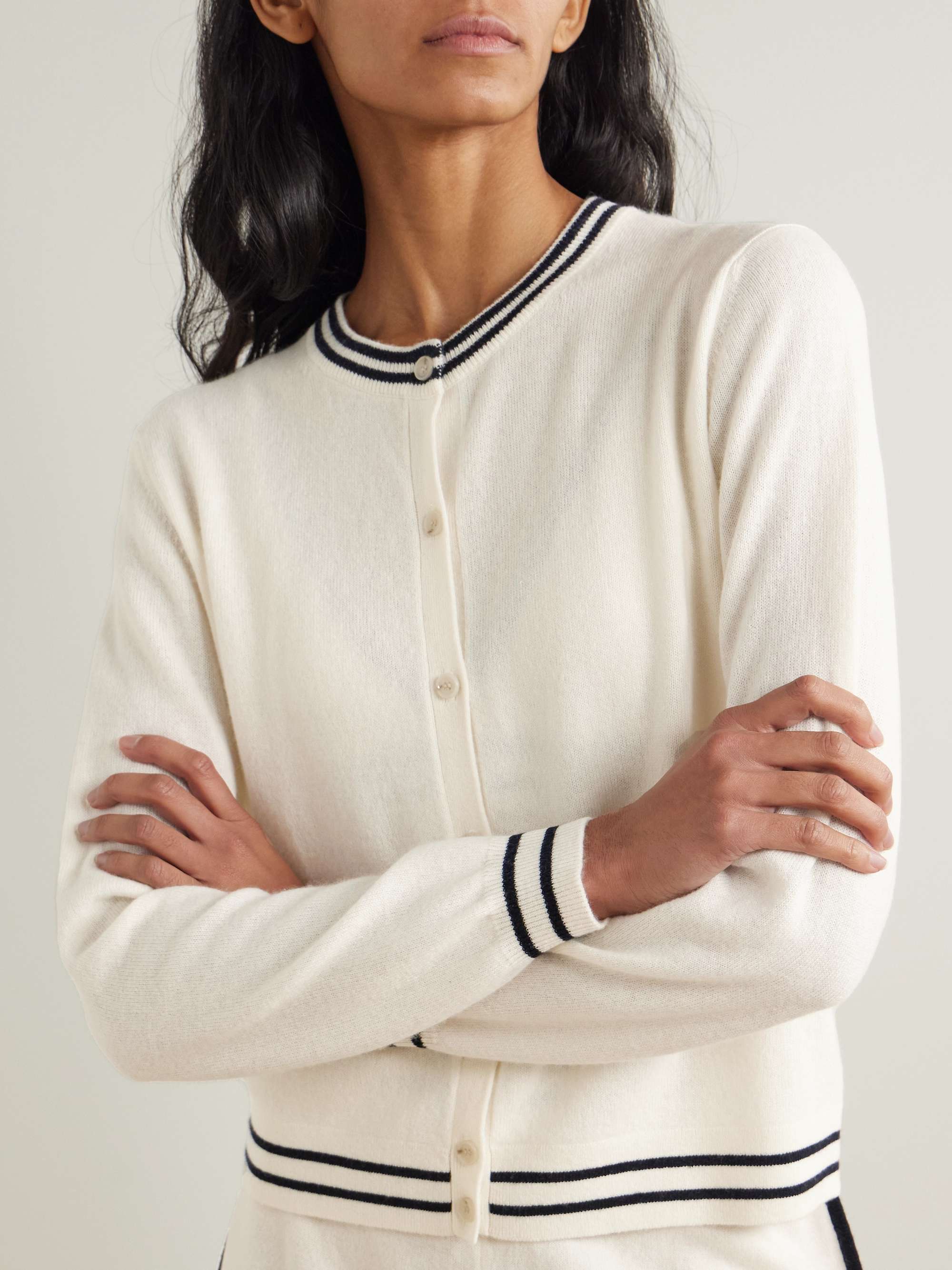Striped cashmere cardigan view