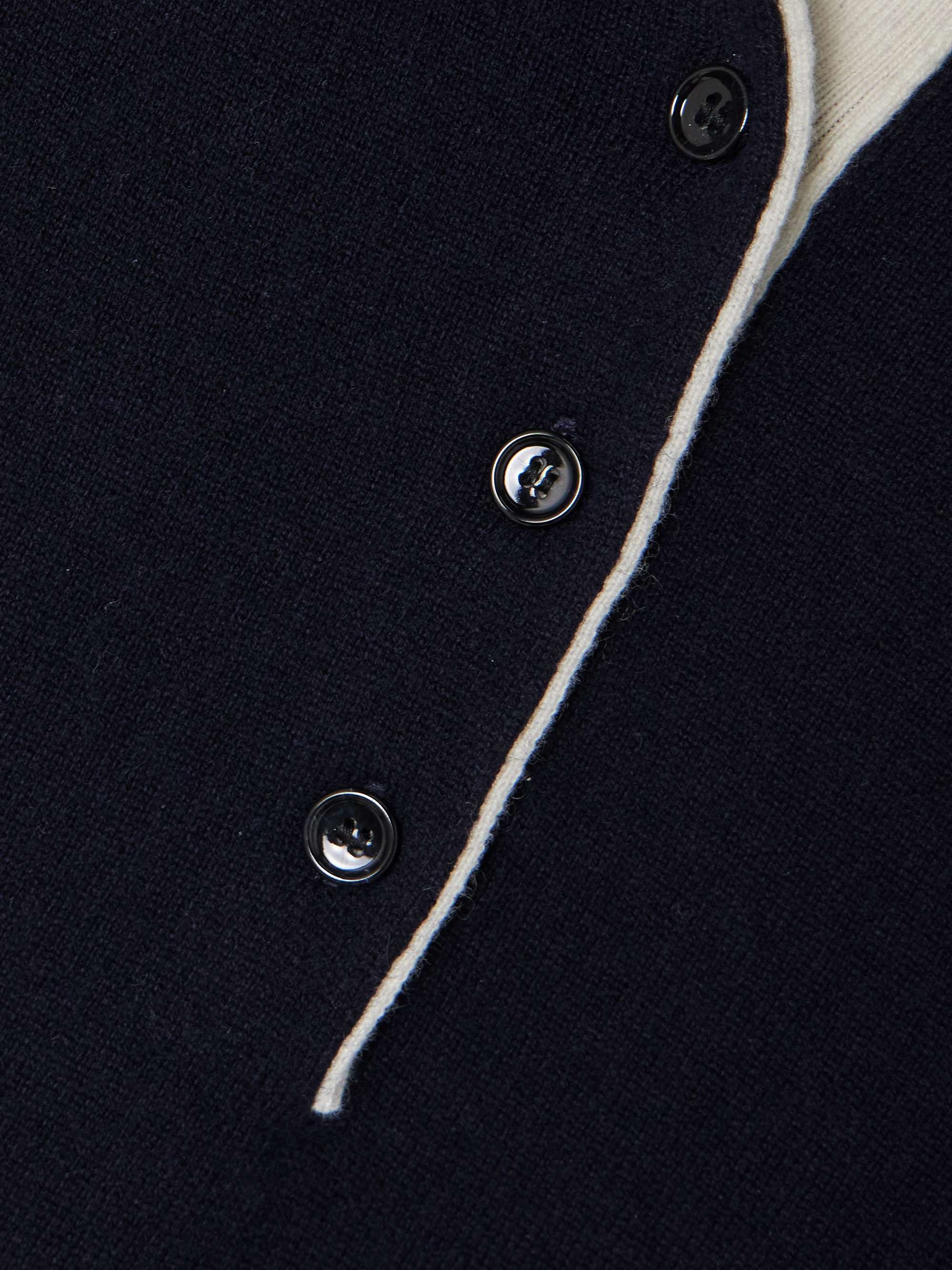Two-tone cashmere polo shirt view
