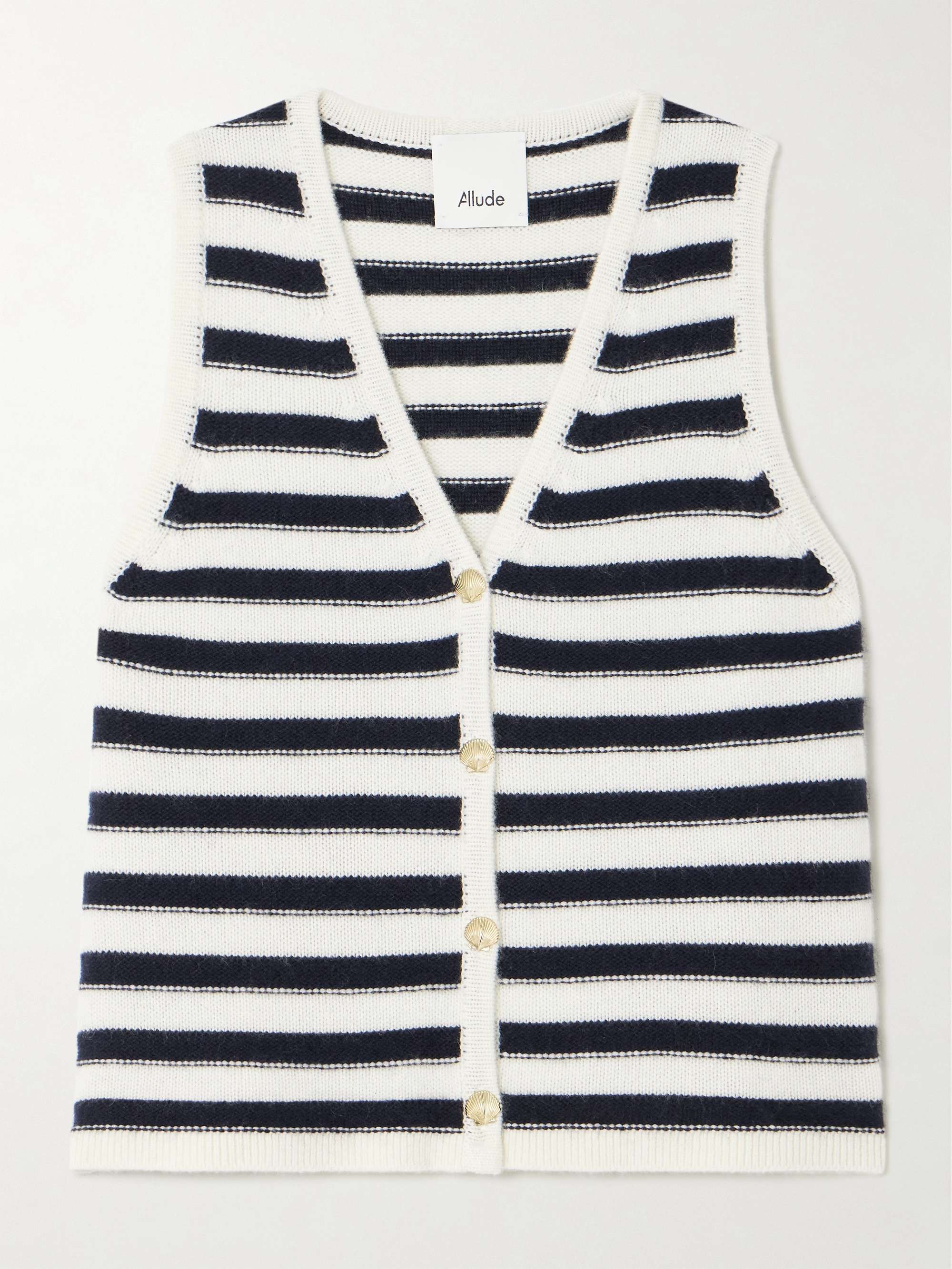 Striped cashmere vest view