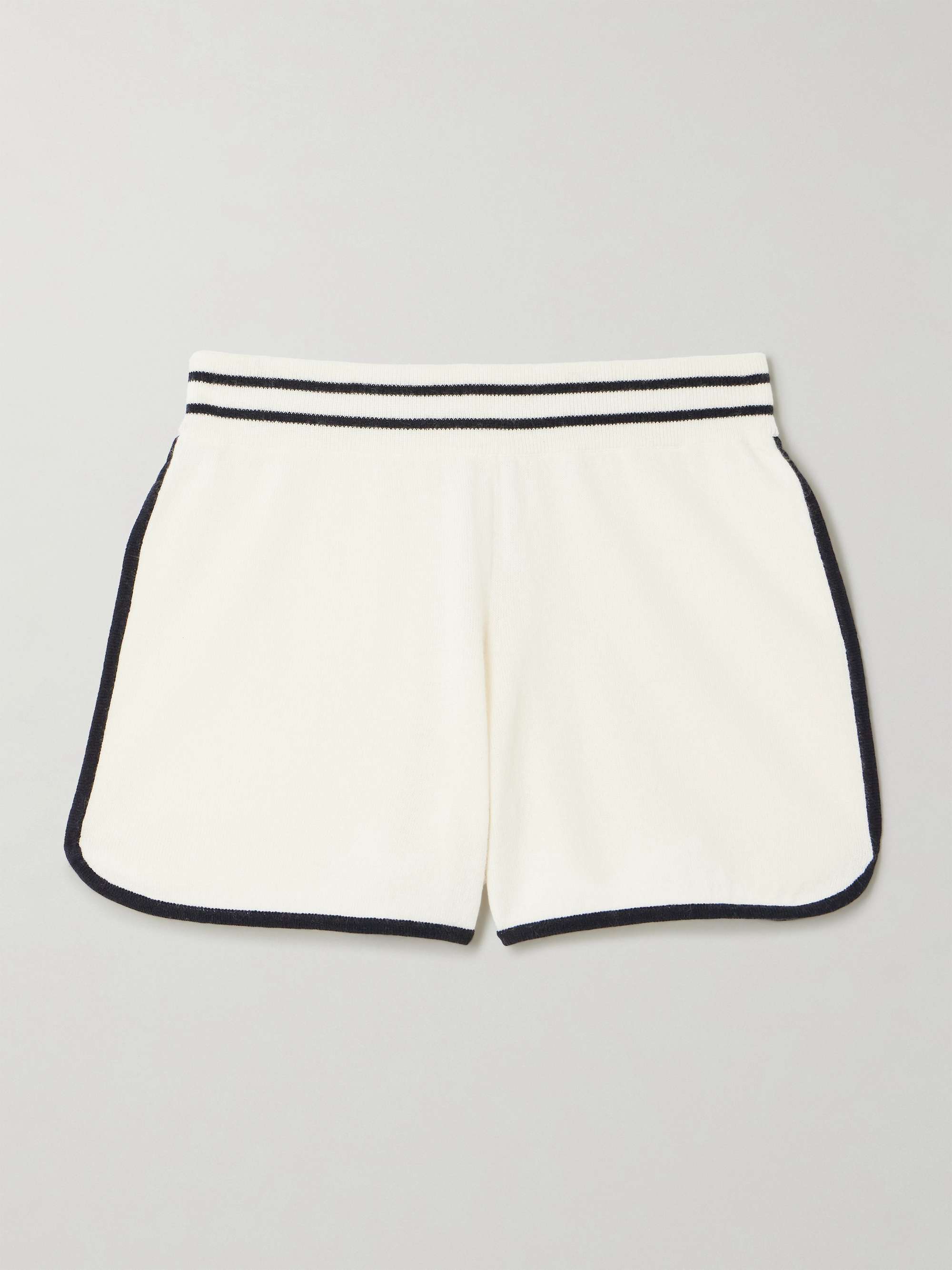 Striped cashmere shorts view