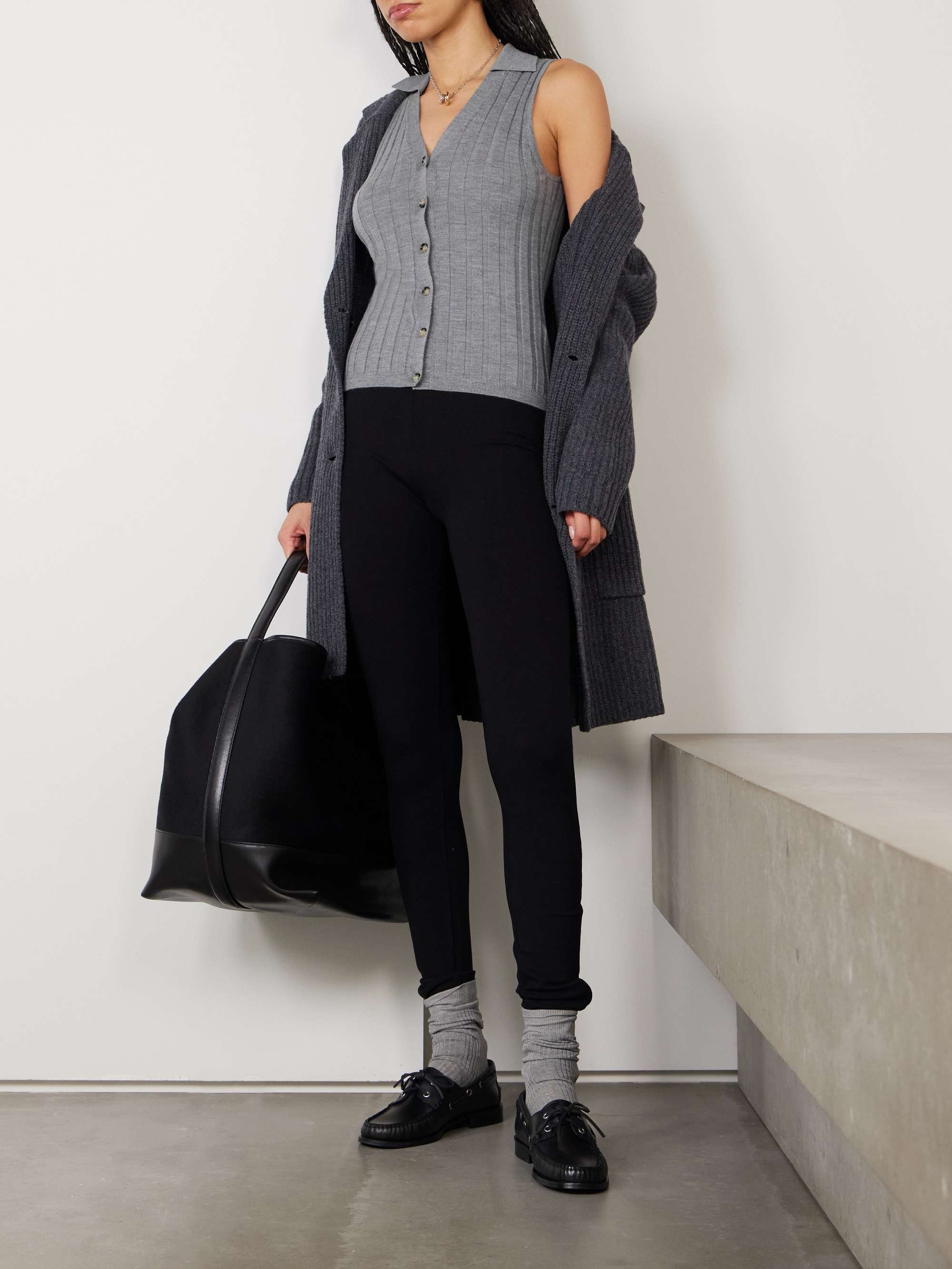 Ribbed wool vest view