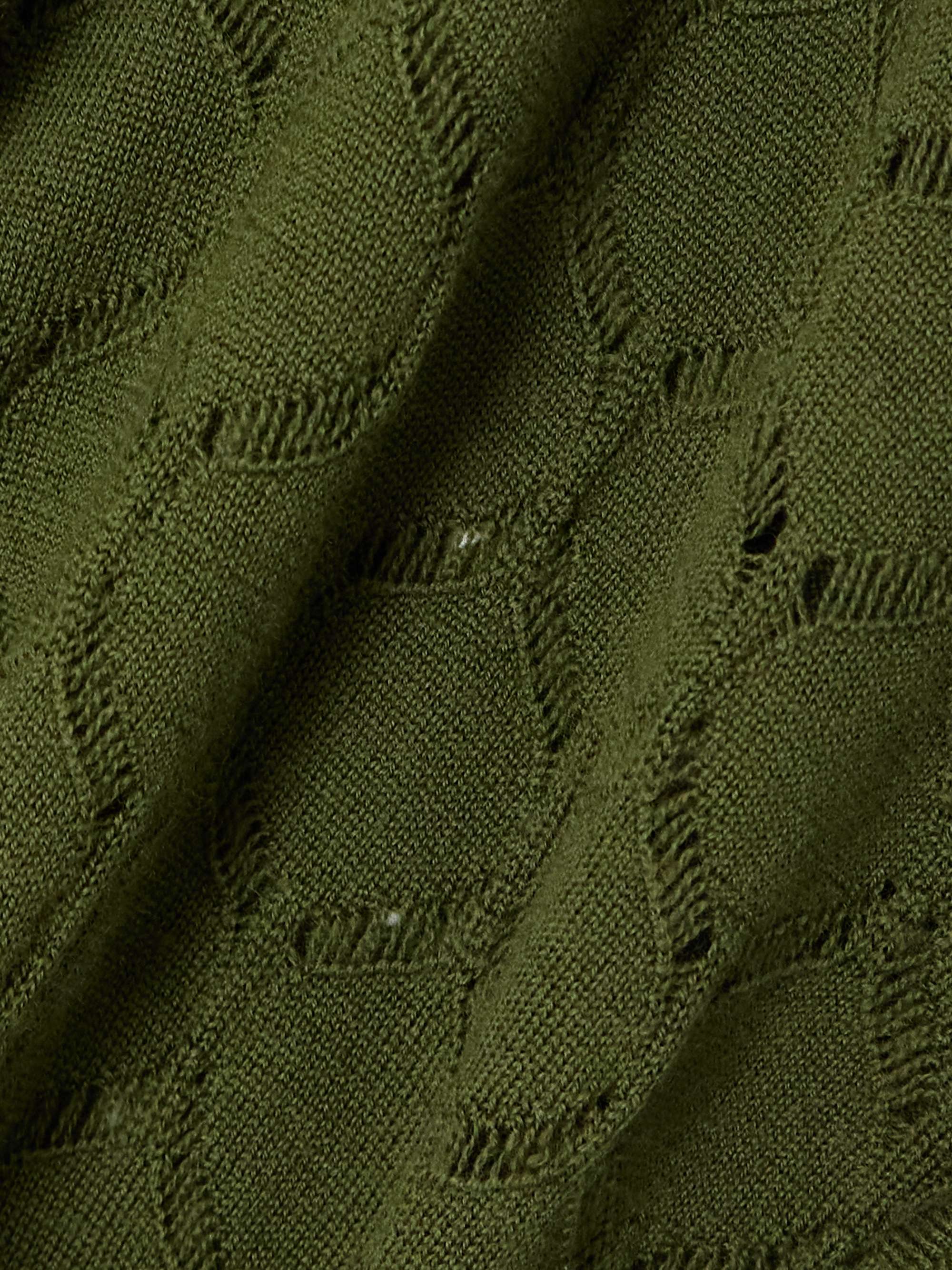 Pointelle-knit wool cardigan view