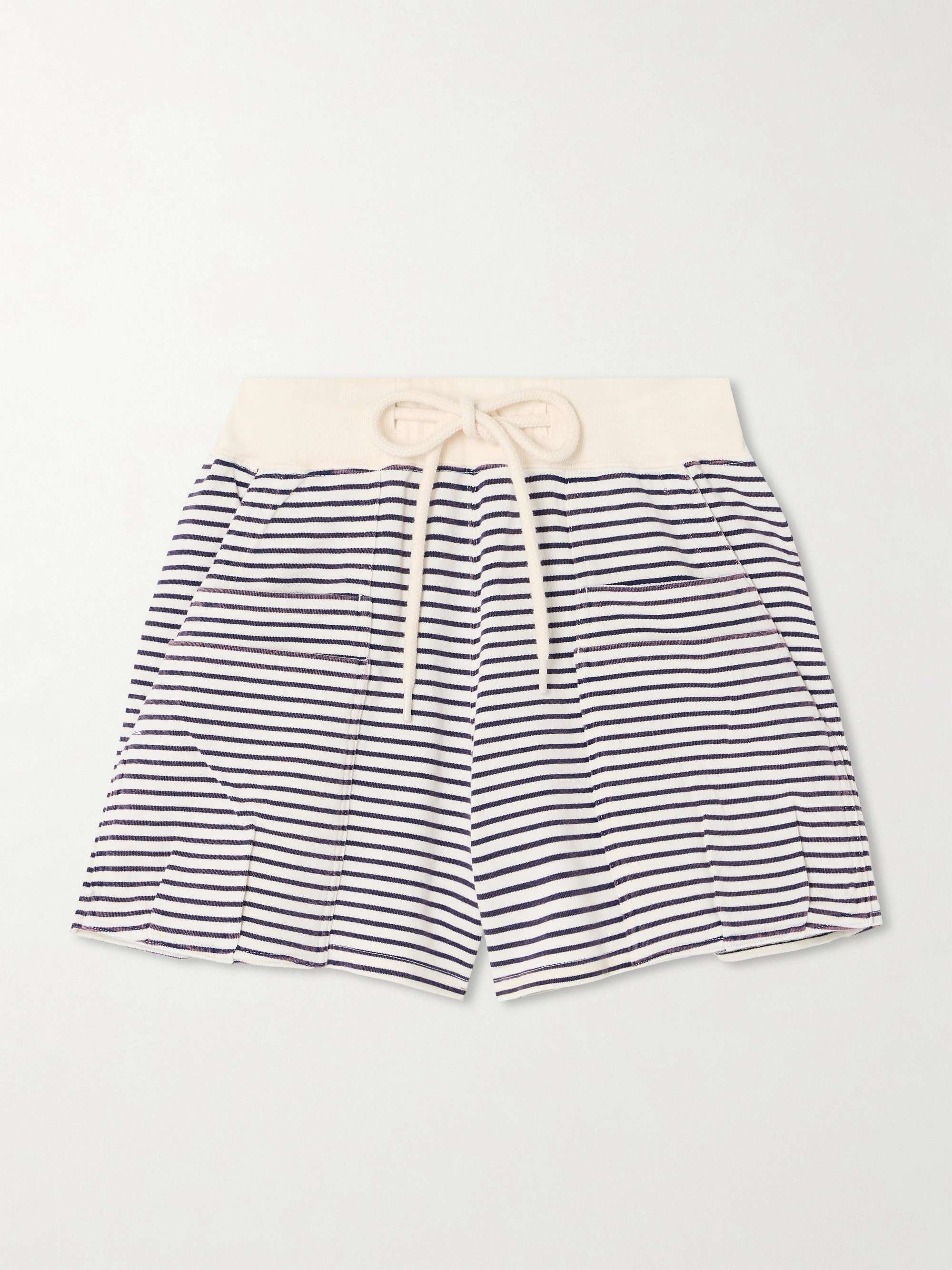Striped cotton-jersey shorts view