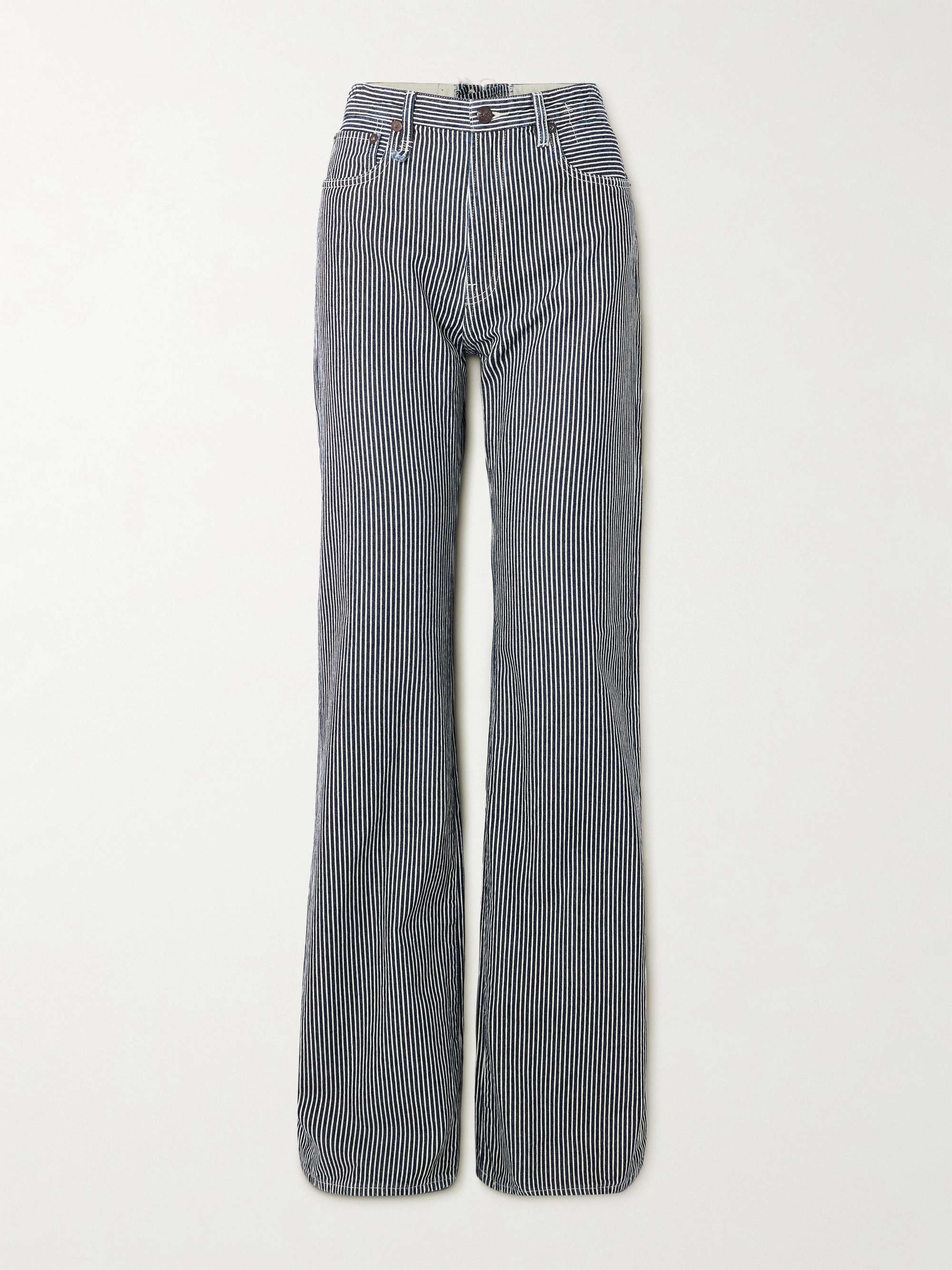 Jane striped high-rise wide-leg jeans view