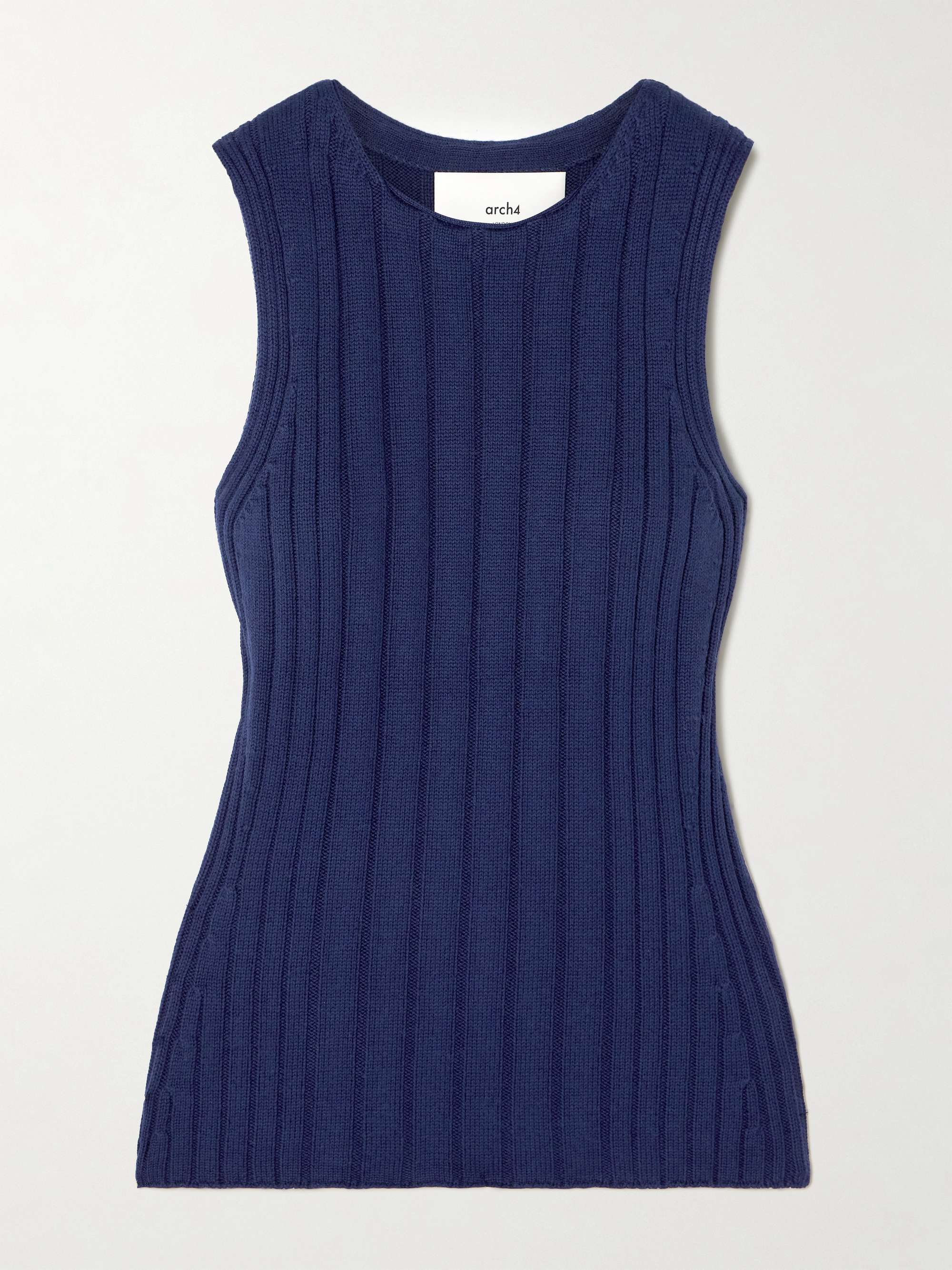 Bosherton ribbed cotton, silk and cashmere-blend tank view
