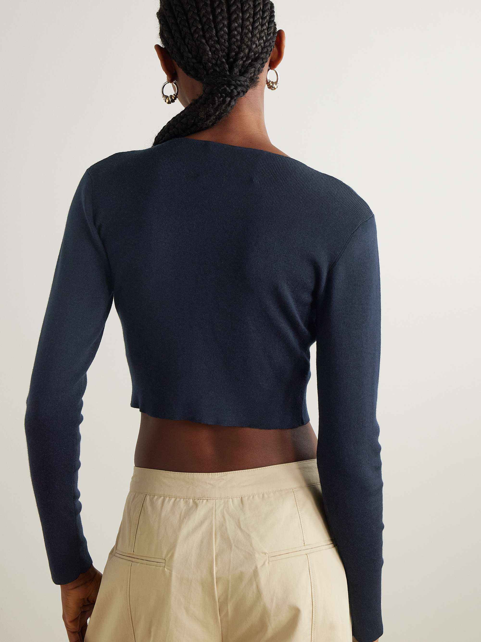 Naples cropped silk and cashmere-blend cardigan view