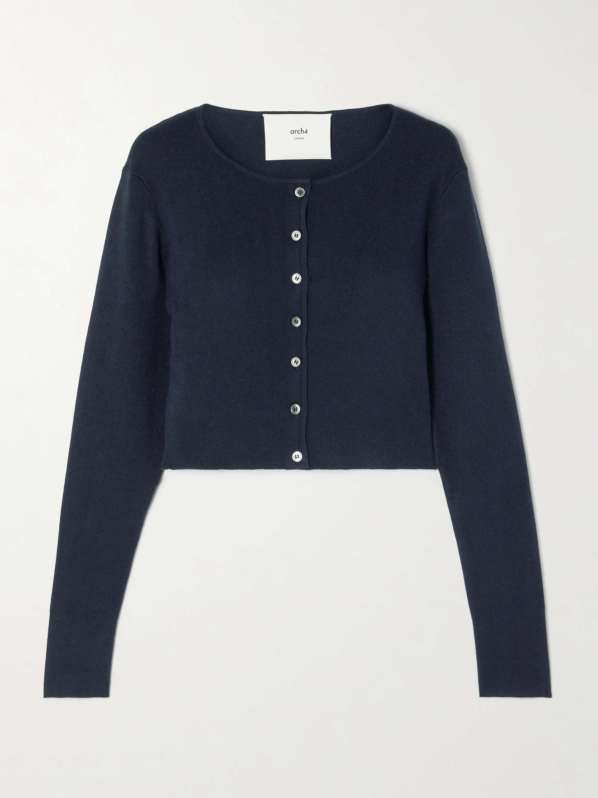 Naples cropped silk and cashmere-blend cardigan view