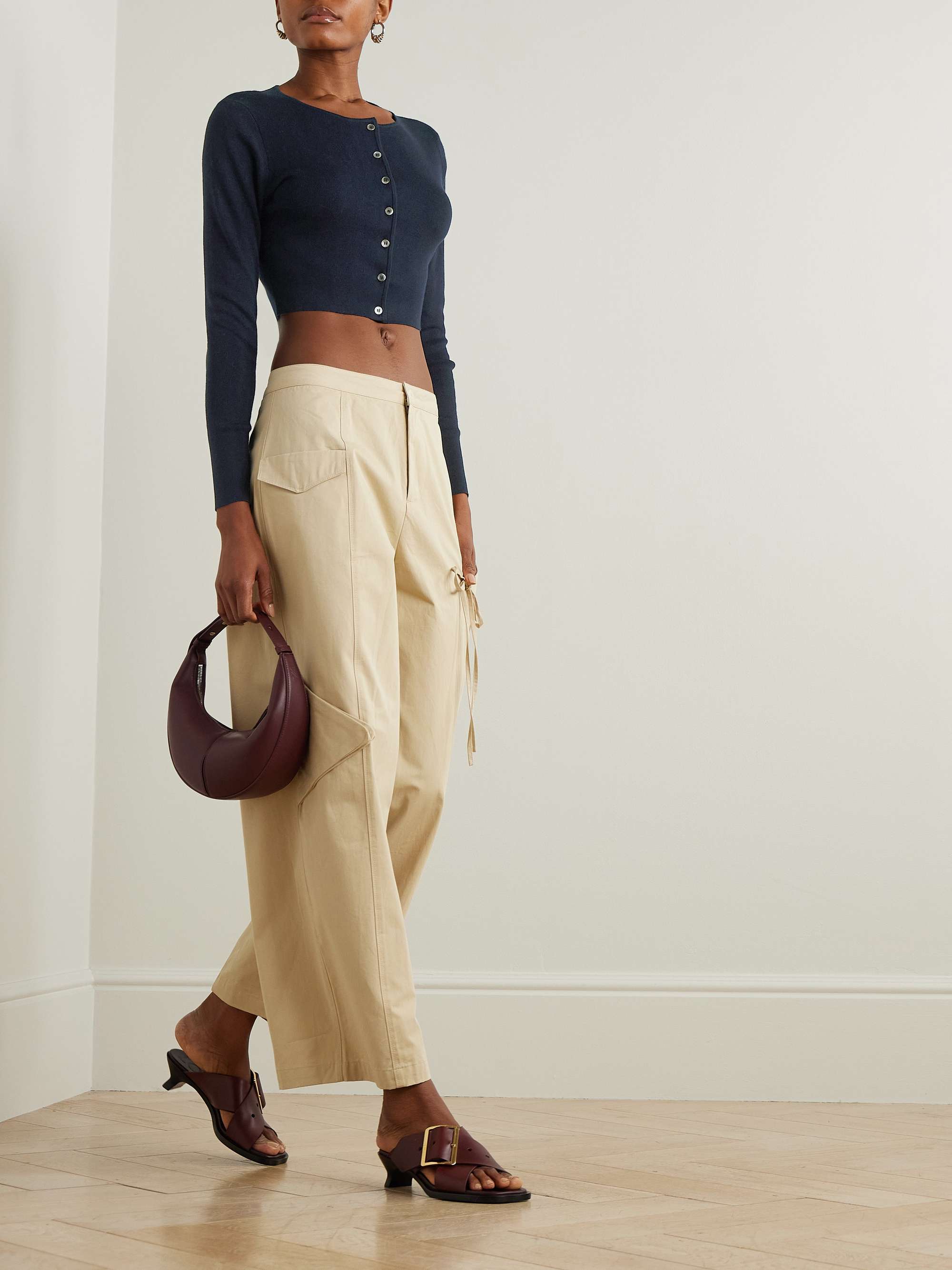Naples cropped silk and cashmere-blend cardigan view
