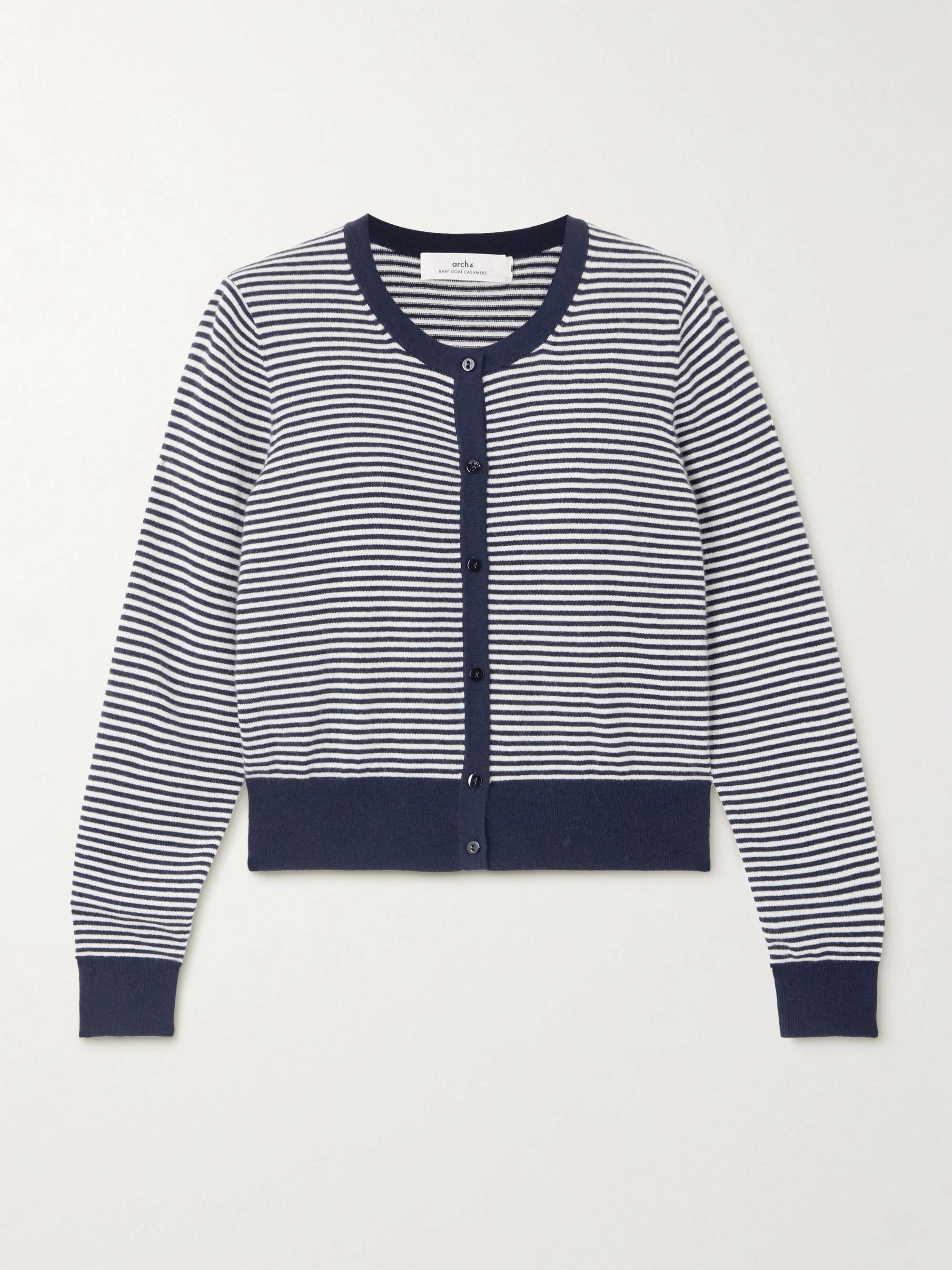 Bea striped organic cashmere cardigan view