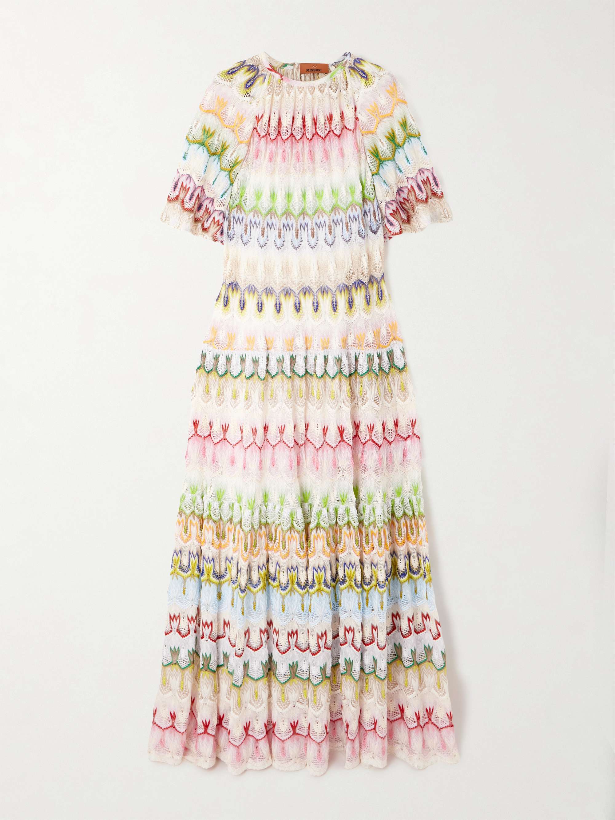 Crochet-knit maxi dress view