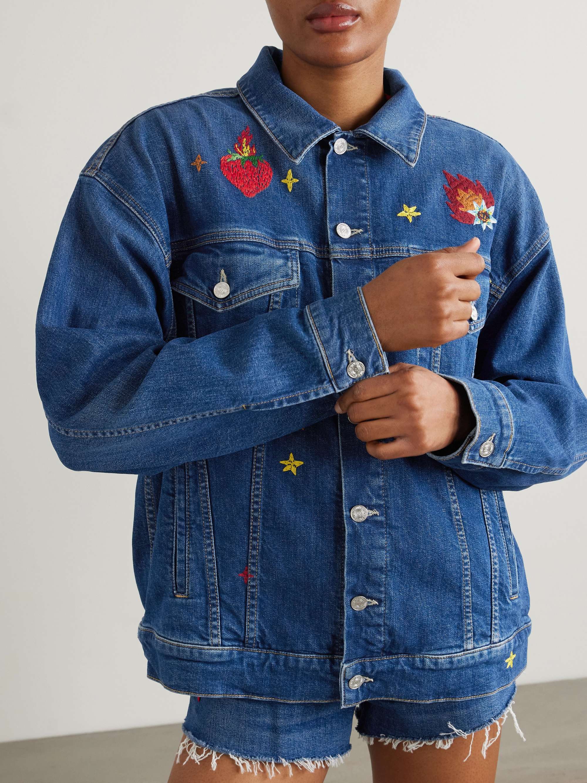 + La DoubleJ The Drop It Drifter embroidered denim jacket view