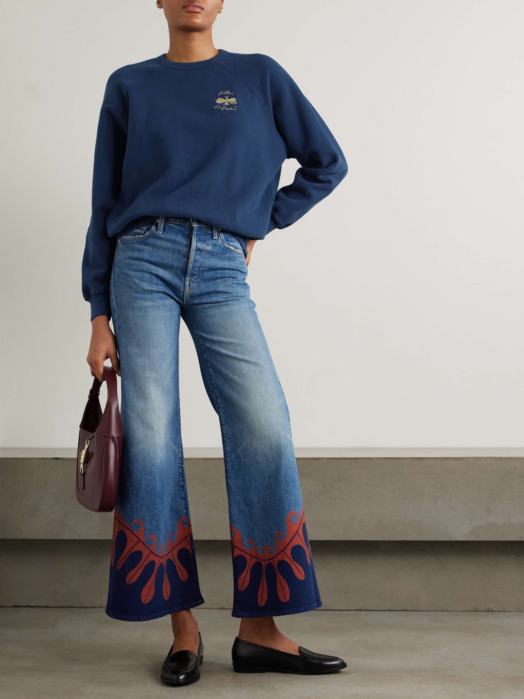 + La DoubleJ The Tomcat Roller printed high-rise flared jeans view