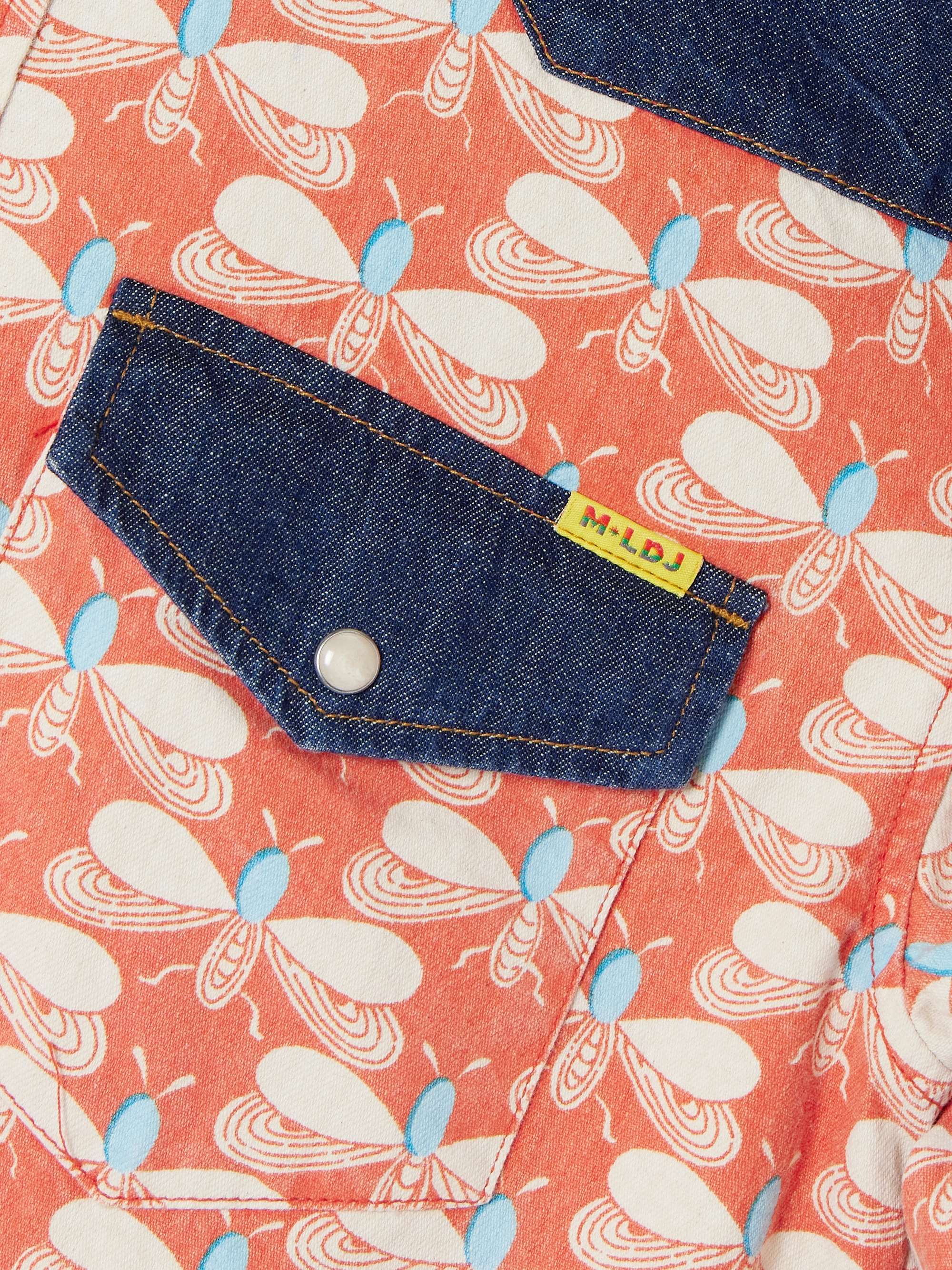 + La DoubleJ The Tycoon denim-trimmed printed cotton shirt view