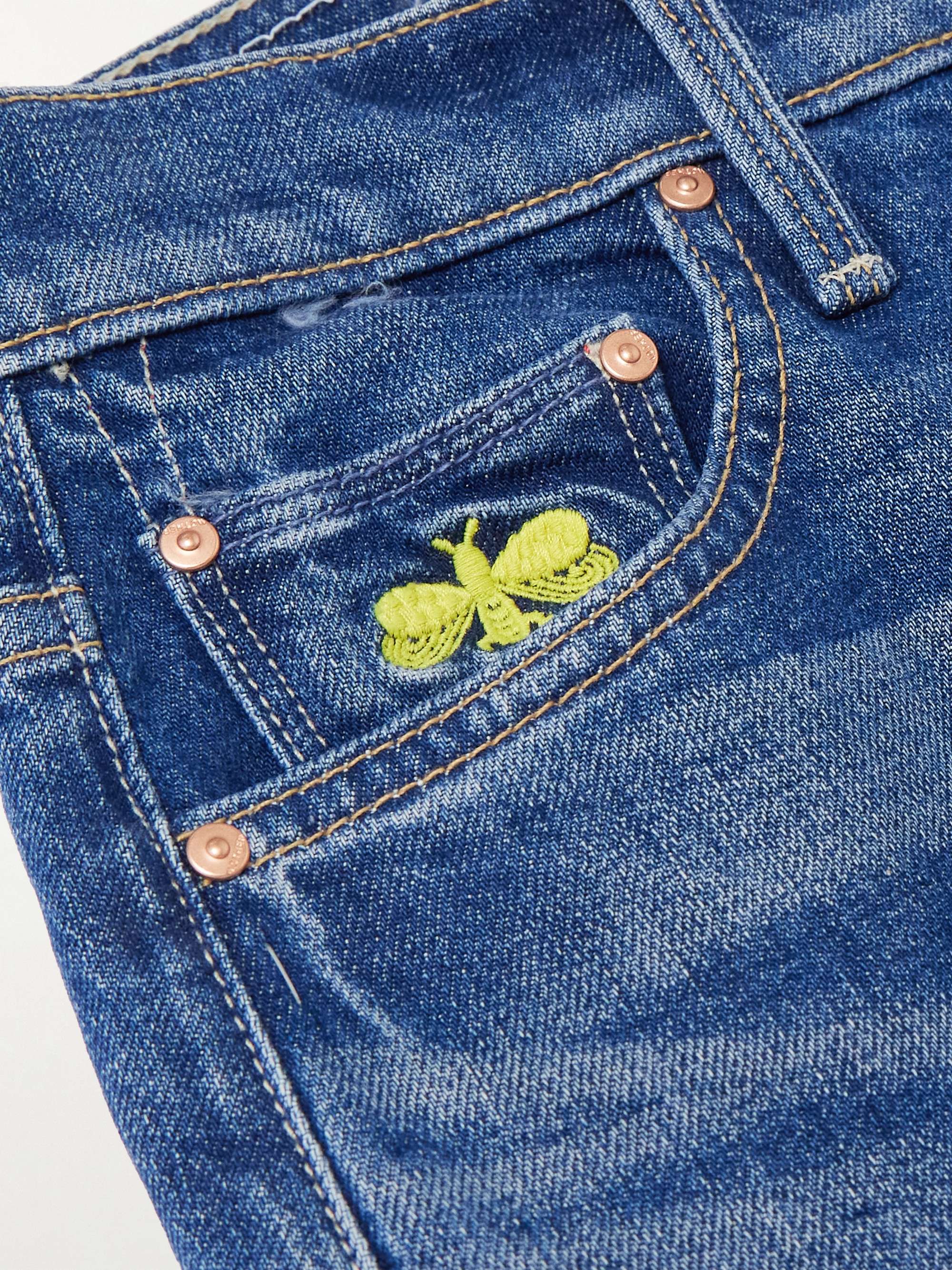 + La DoubleJ The Tune Up Maven Sneak embroidered high-rise straight-leg jeans view