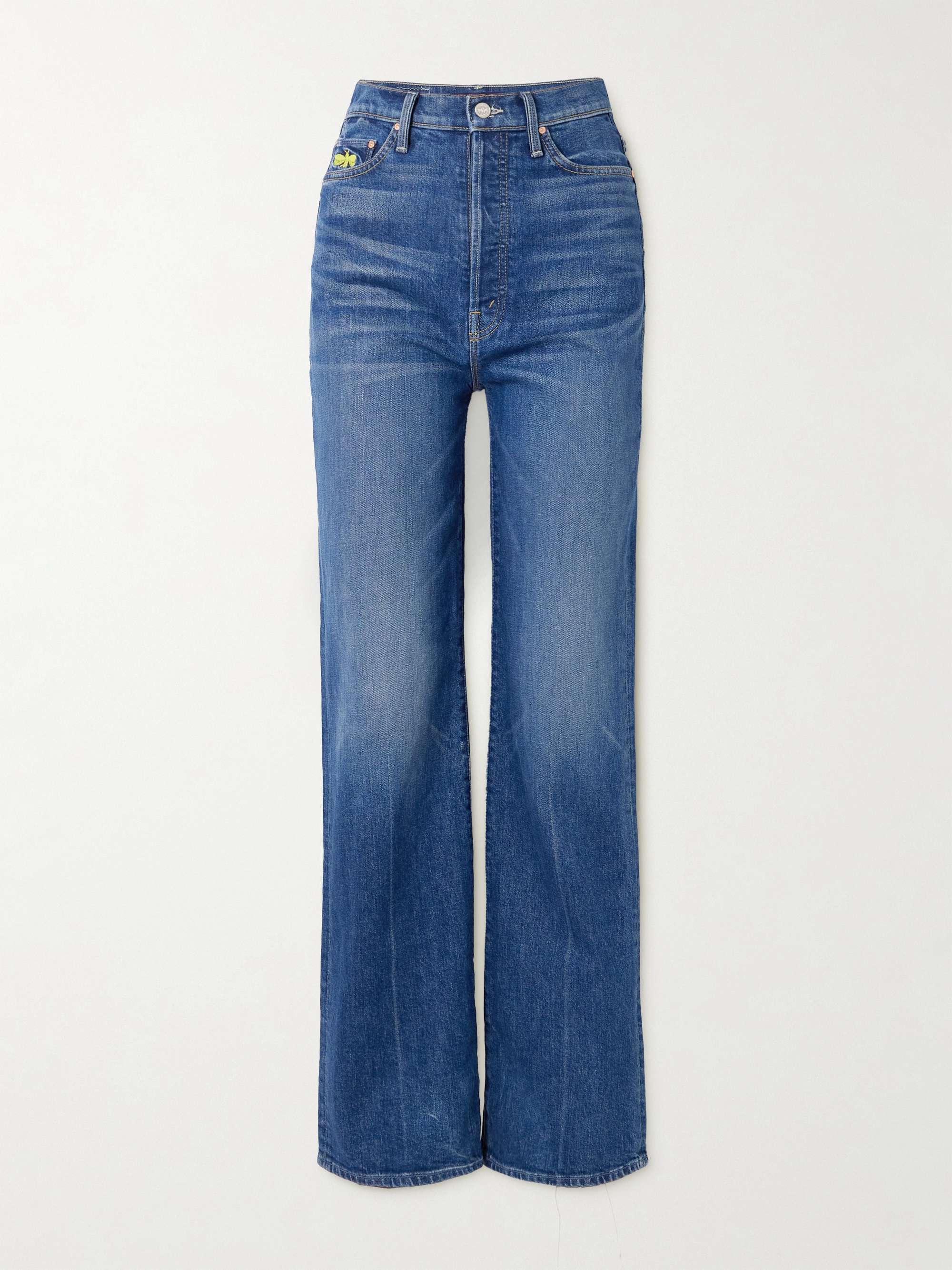 + La DoubleJ The Tune Up Maven Sneak embroidered high-rise straight-leg jeans view