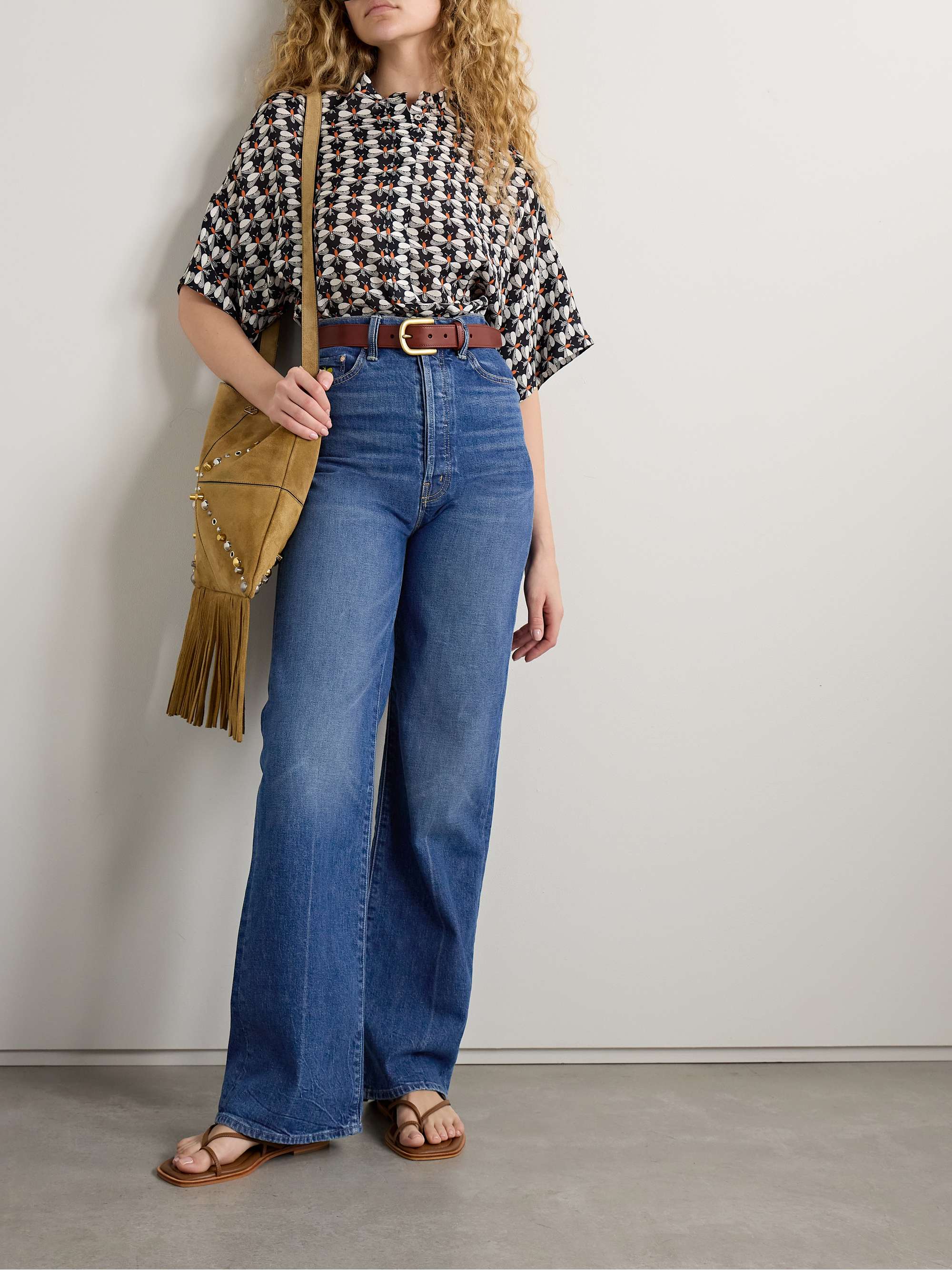+ La DoubleJ The Tune Up Maven Sneak embroidered high-rise straight-leg jeans view
