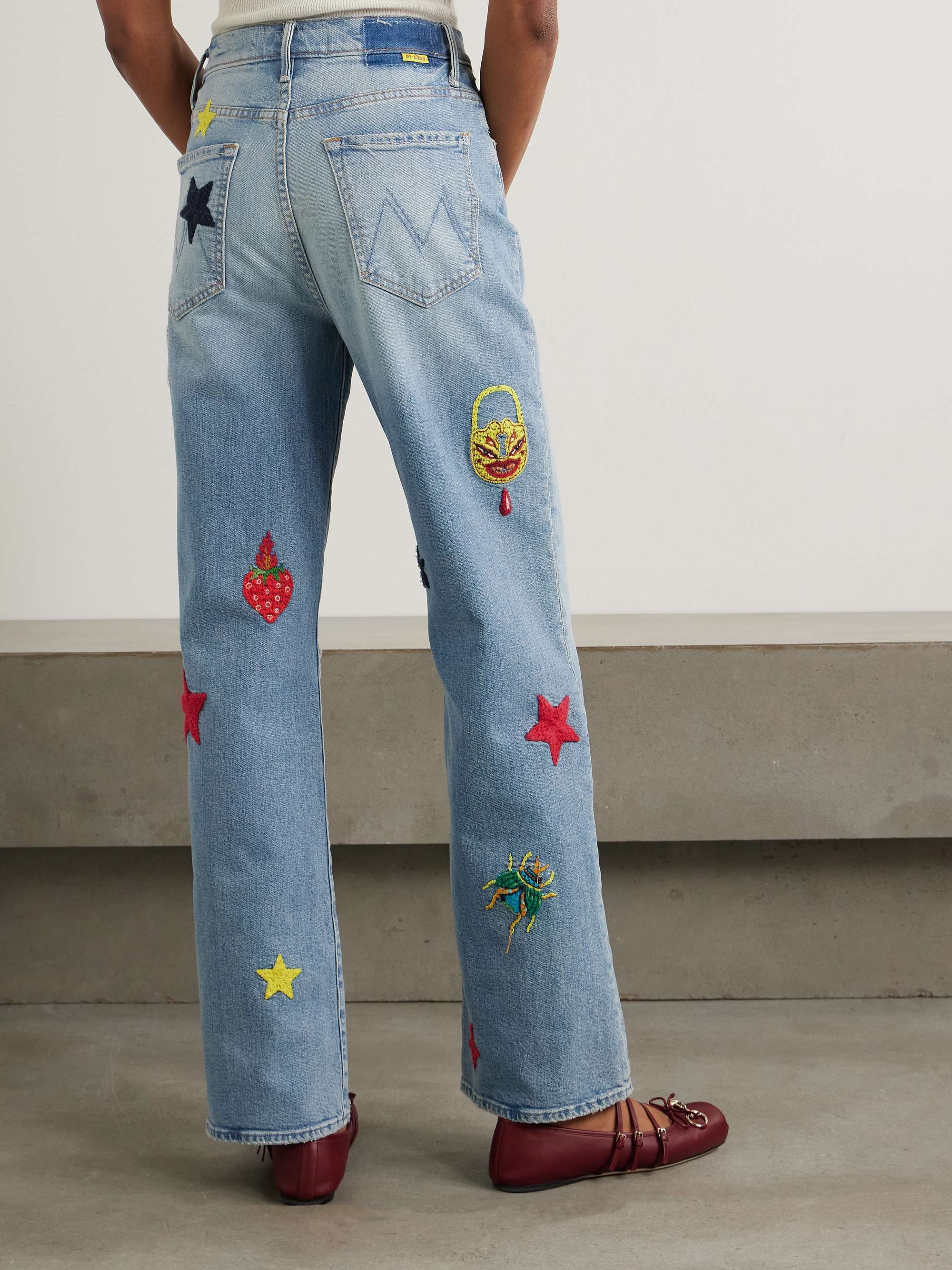 + La DoubleJ The Maven Sneak embroidered high-rise straight-leg jeans view