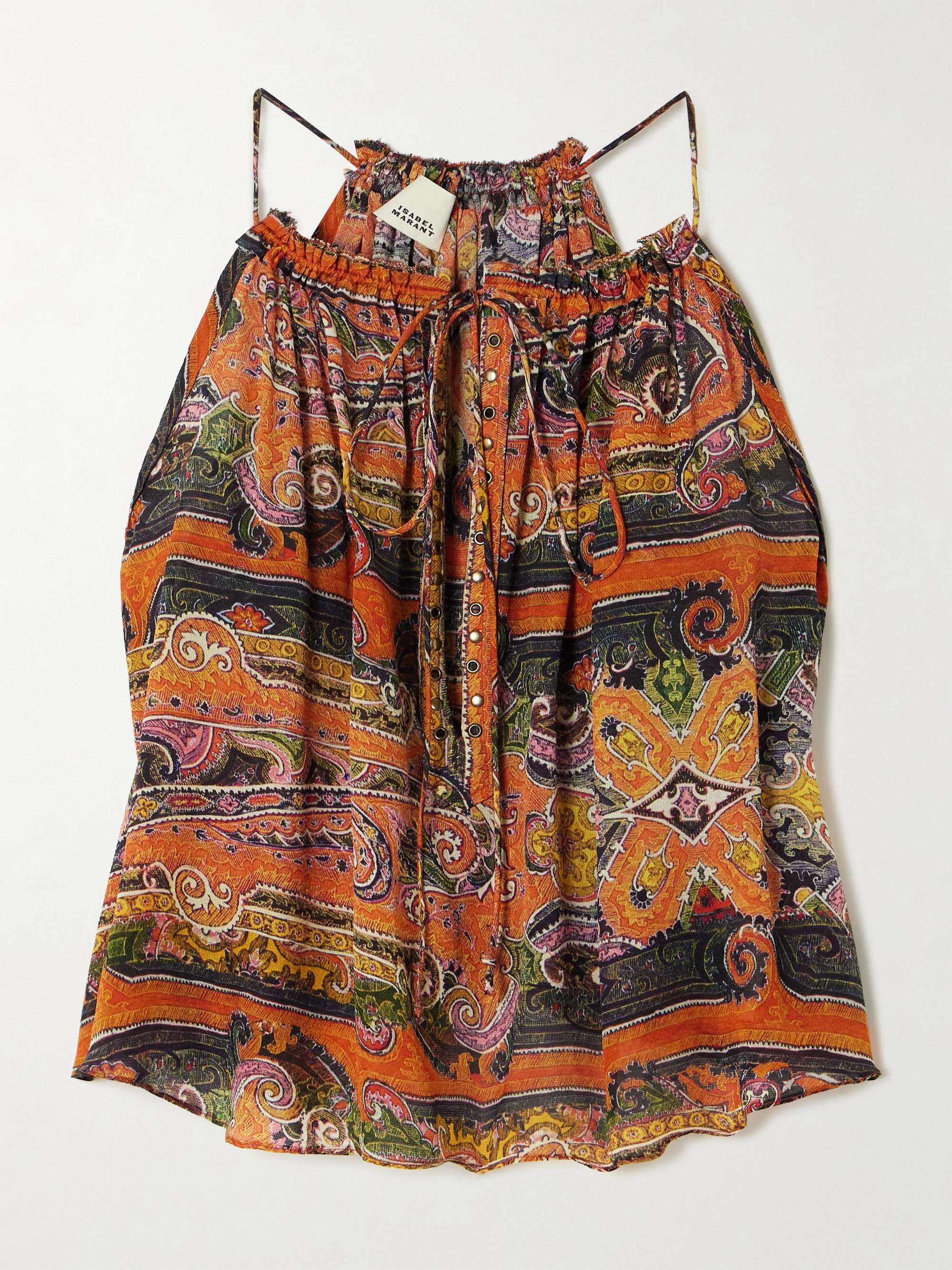 Marilou embellished paisley-print silk-voile camisole view