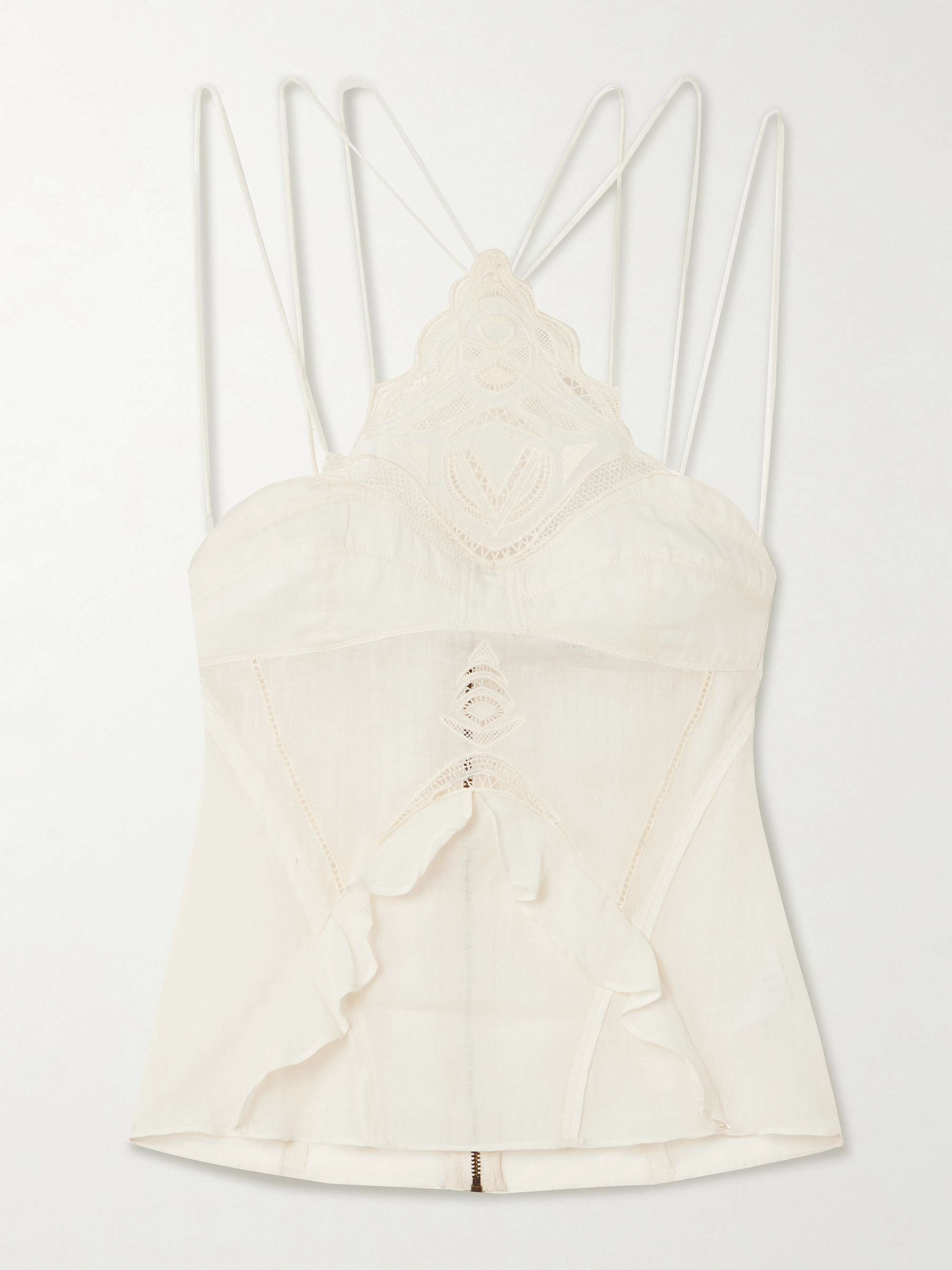 Leana ruffled broderie anglaise ramie camisole view