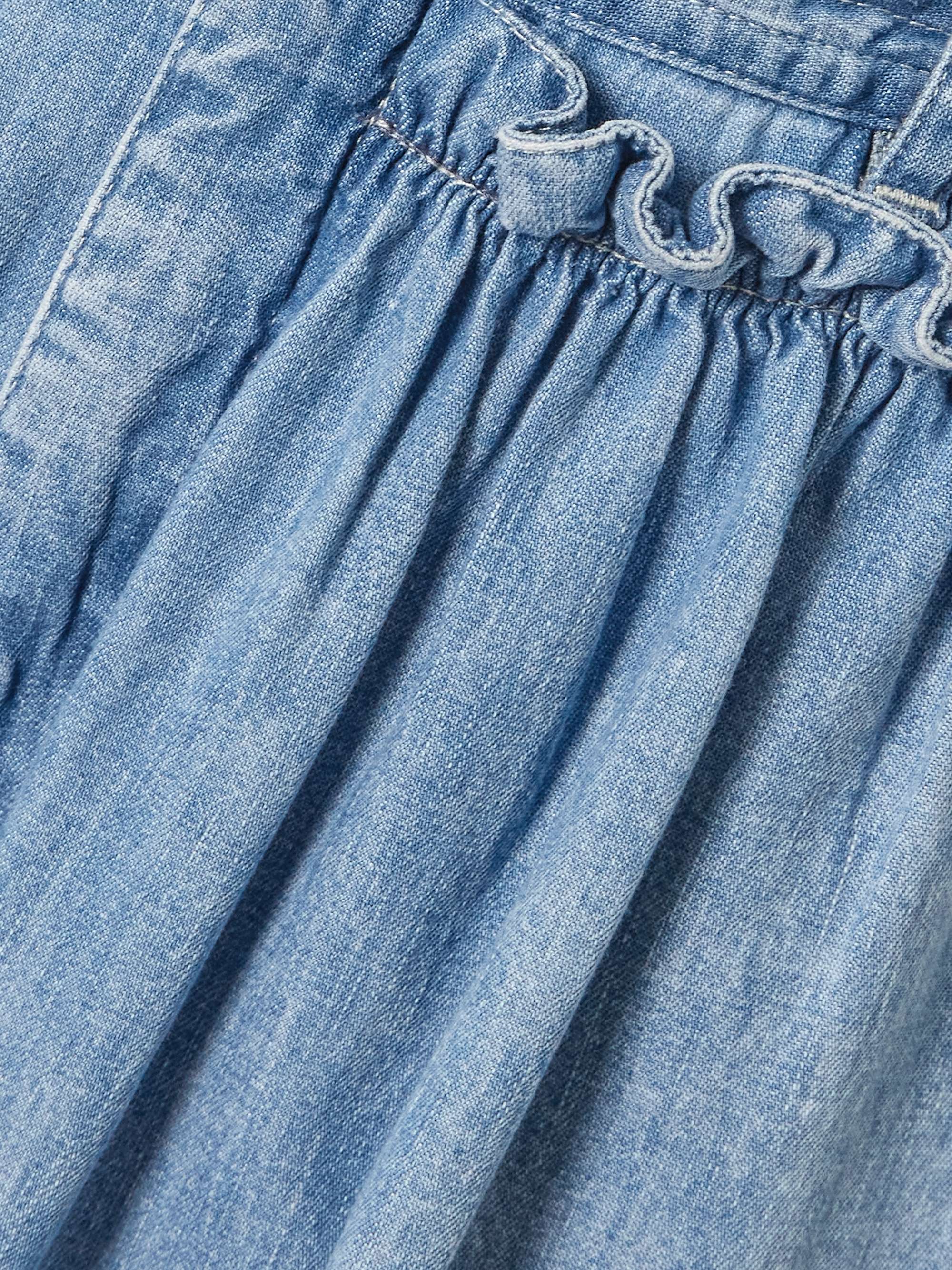 Inaya ruffled cotton-chambray barrel-leg pants view