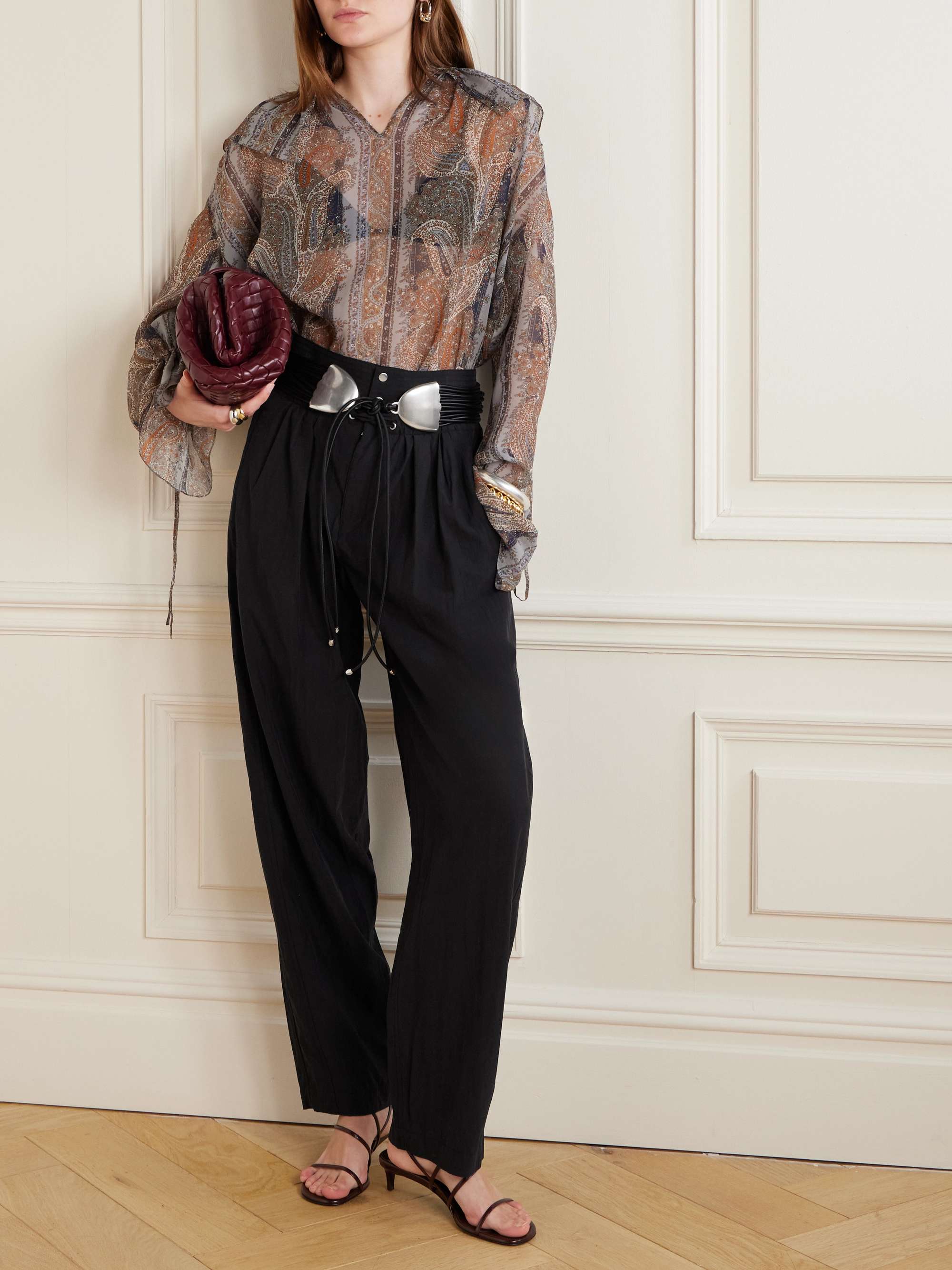 Gleen pleated TENCEL™ Lyocell-blend tapered pants view