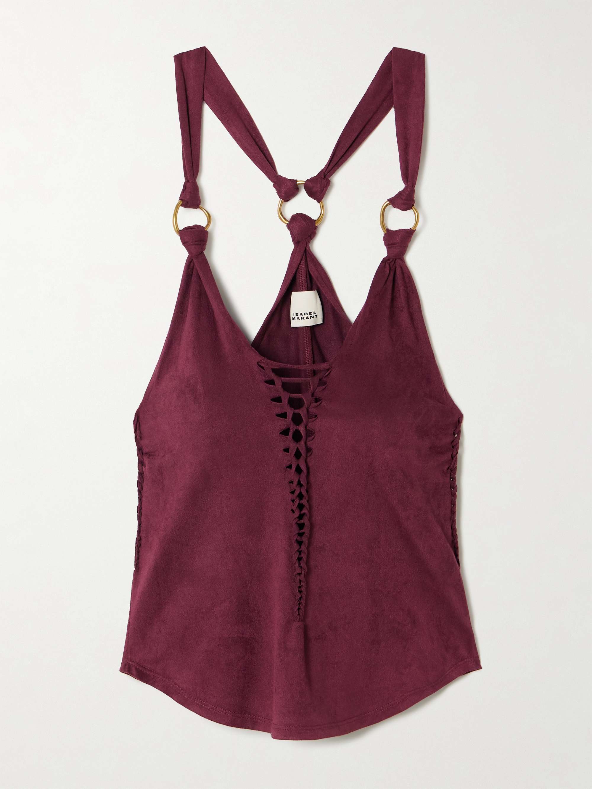 Sakina embellished cutout braided brushed-jersey tank view