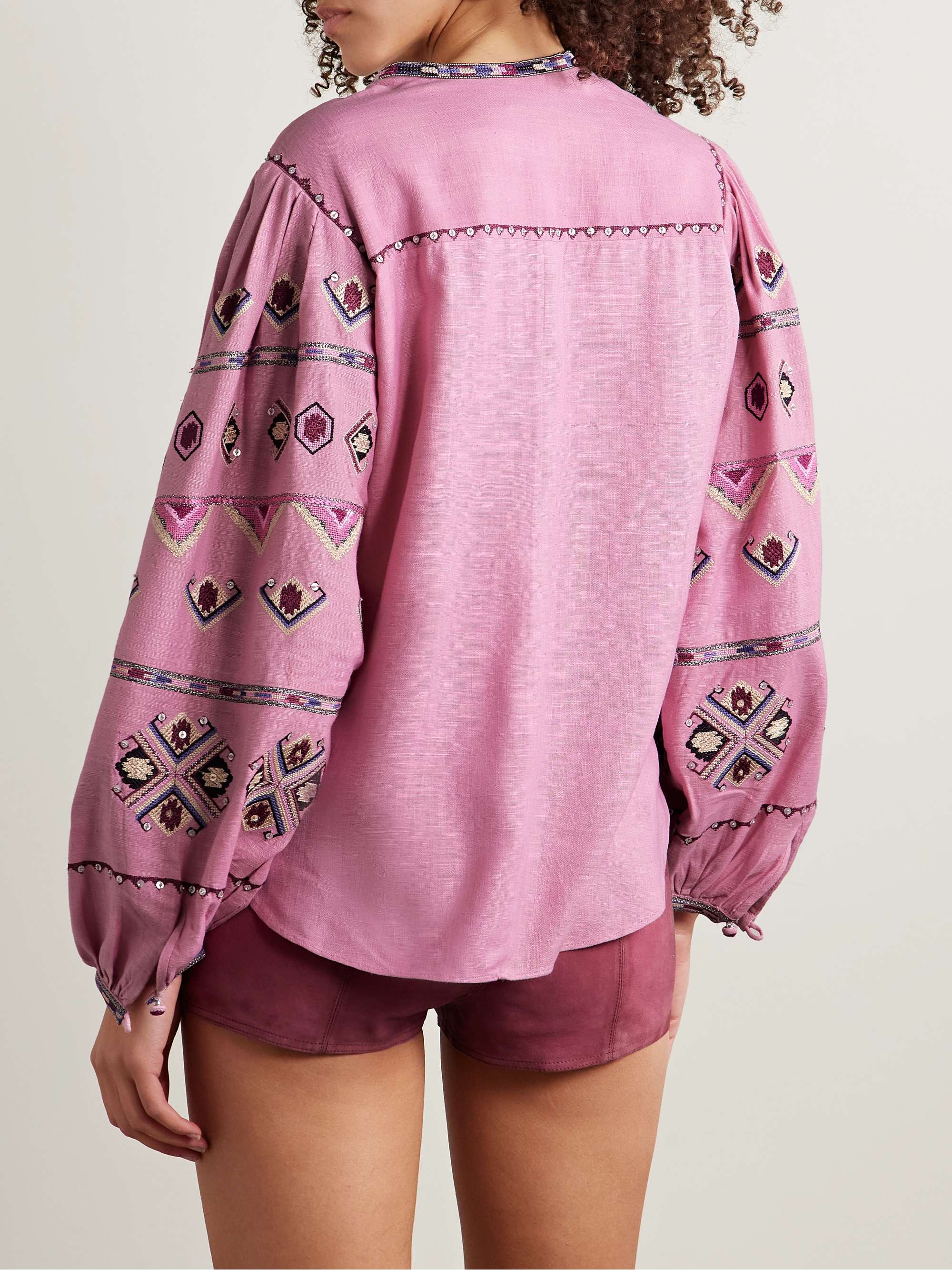 Zielle embellished silk-gauze blouse view
