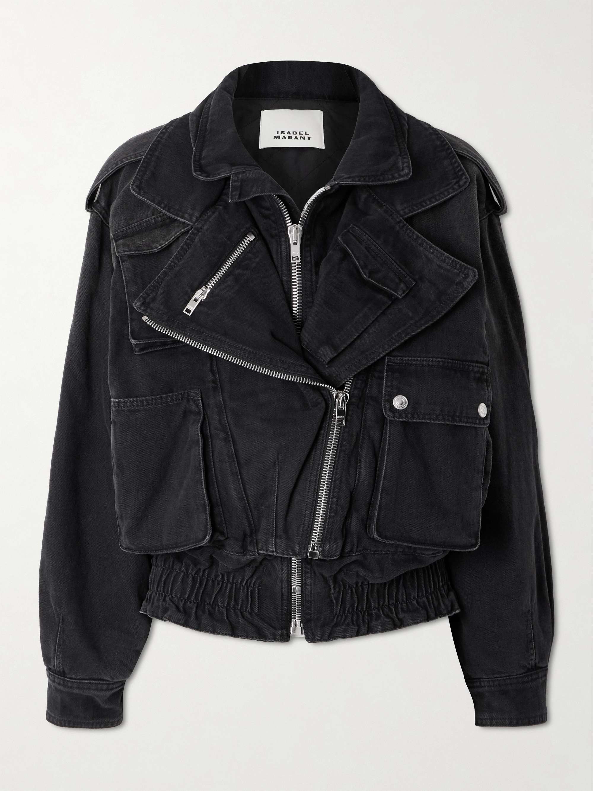 Aneli layered denim jacket view
