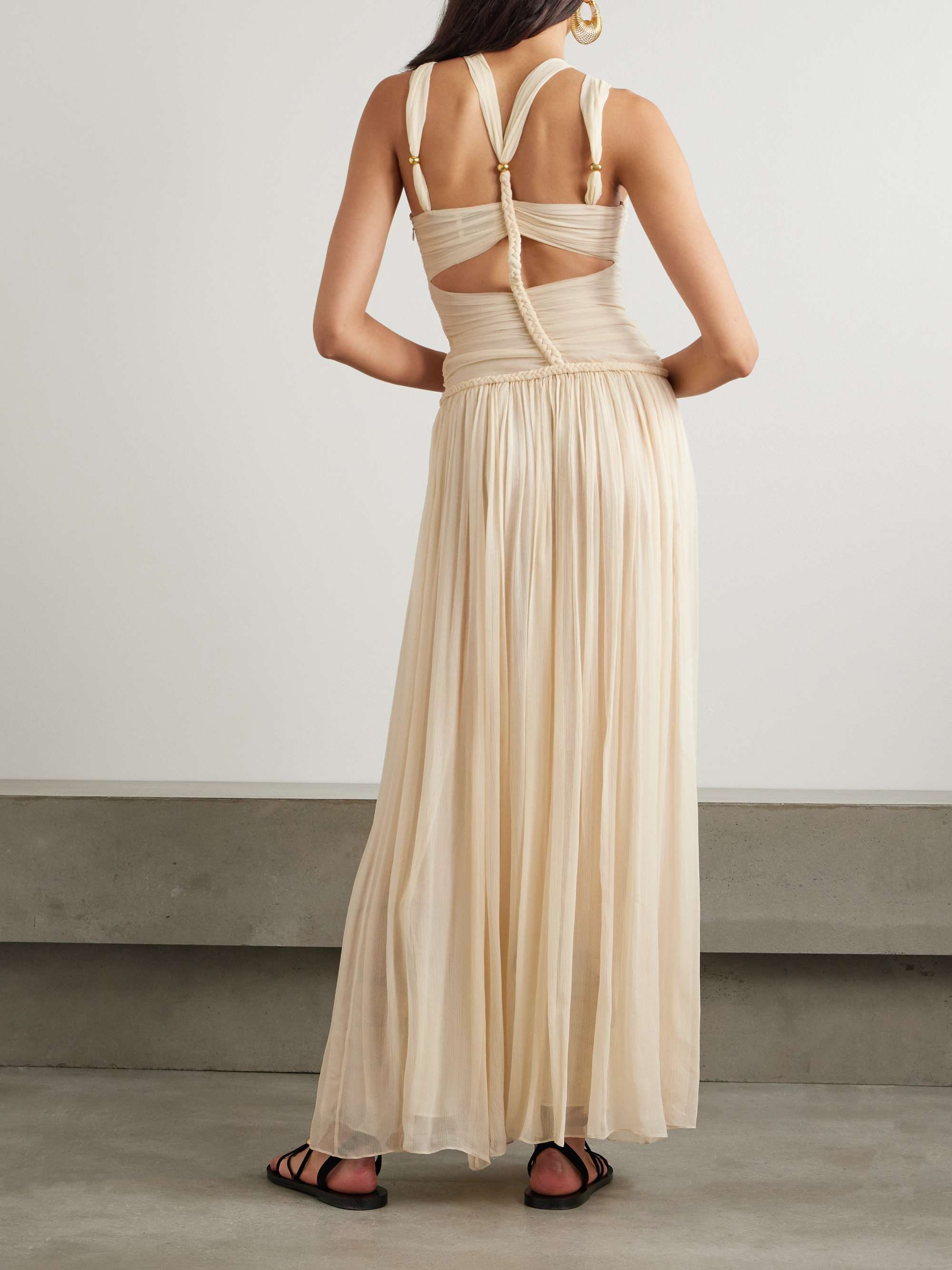 Rafael embellished braided silk-crepon maxi dress view