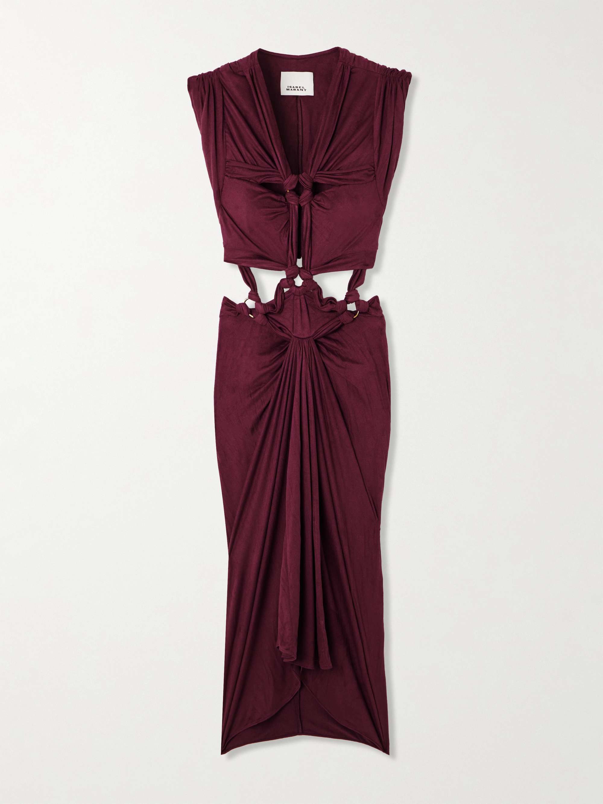 Sirena knotted cutout brushed stretch-jersey midi dress view