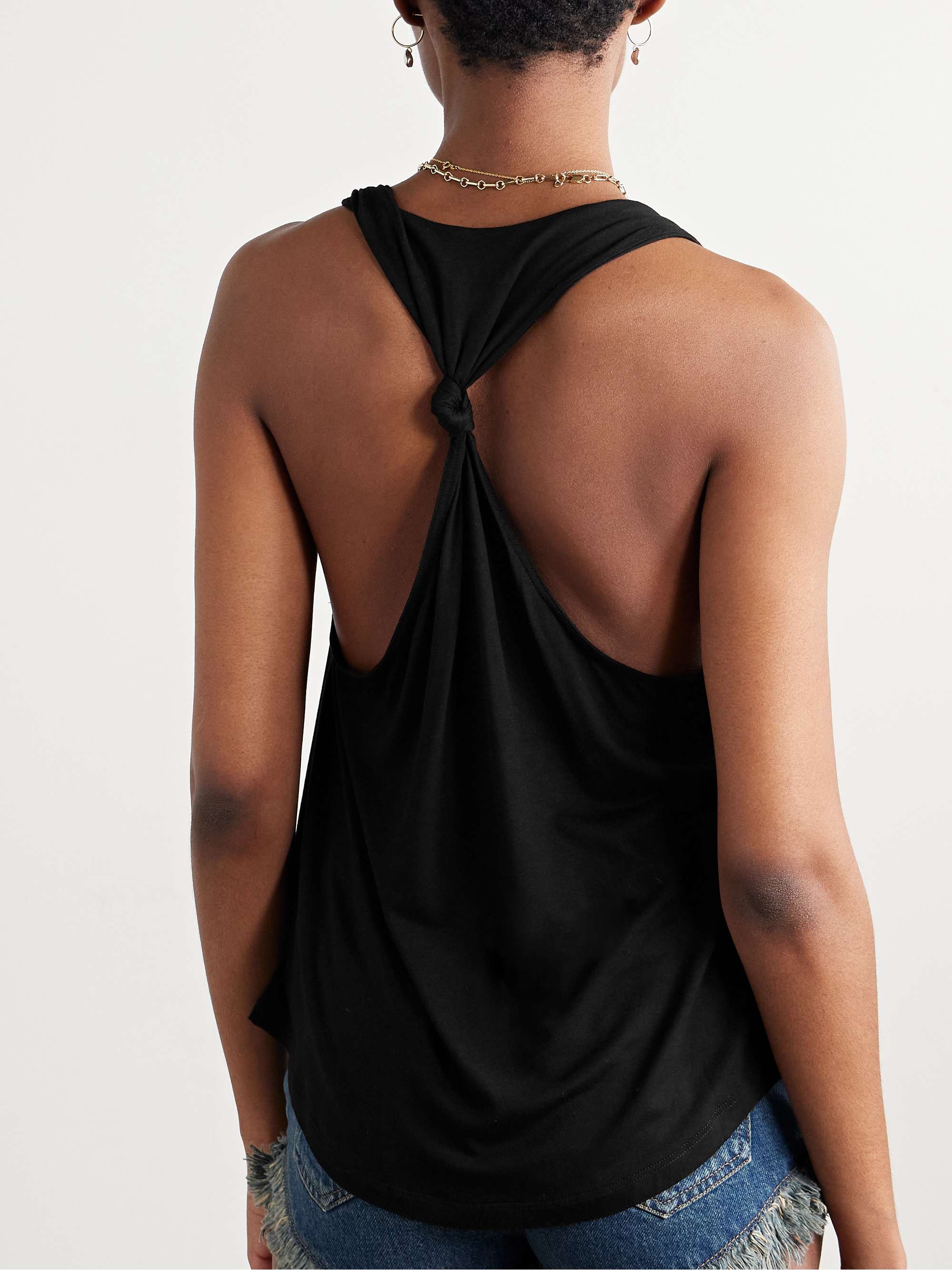 Elody knotted jersey tank view