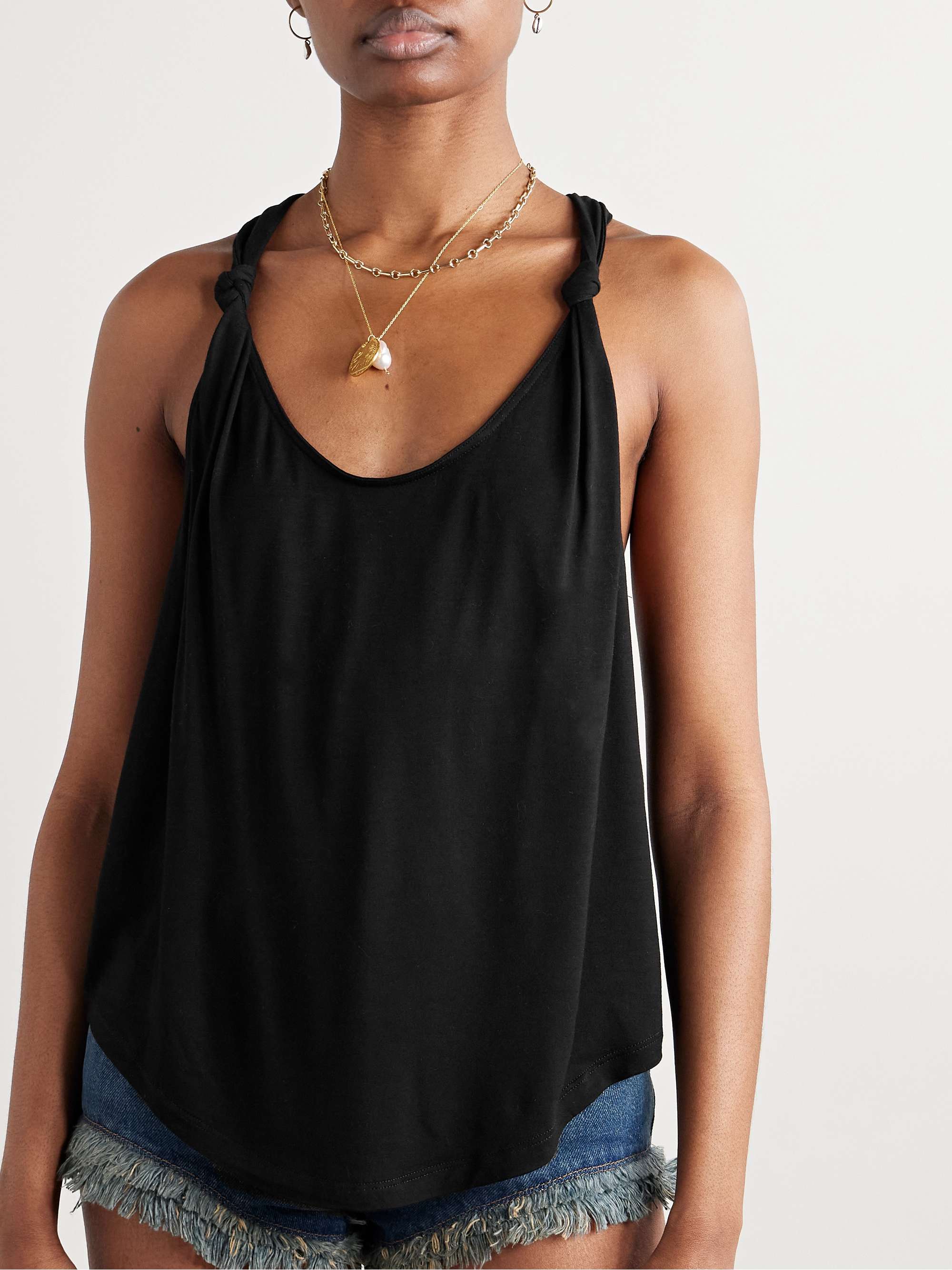 Elody knotted jersey tank view