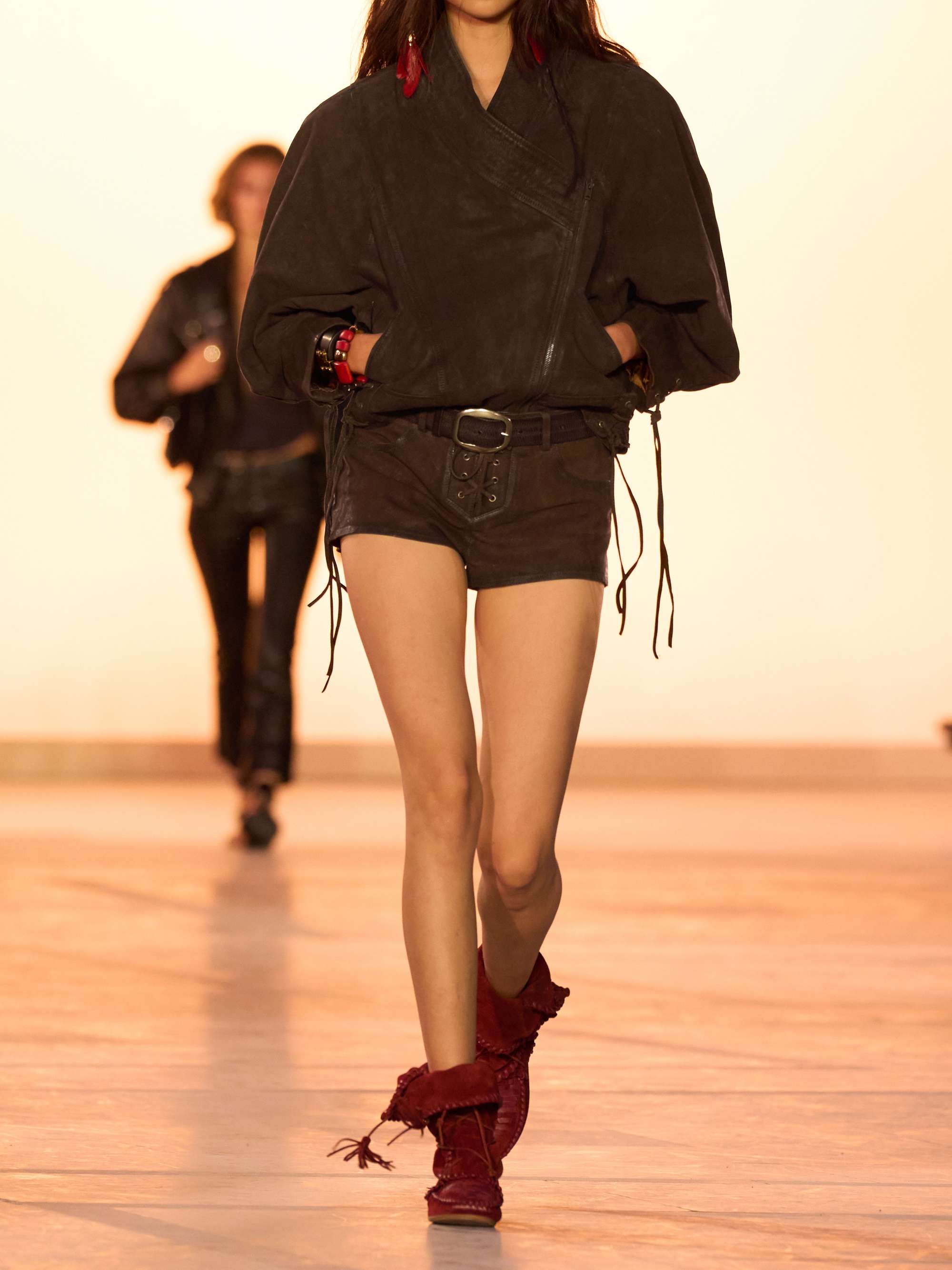 Edina lace-up suede jacket view