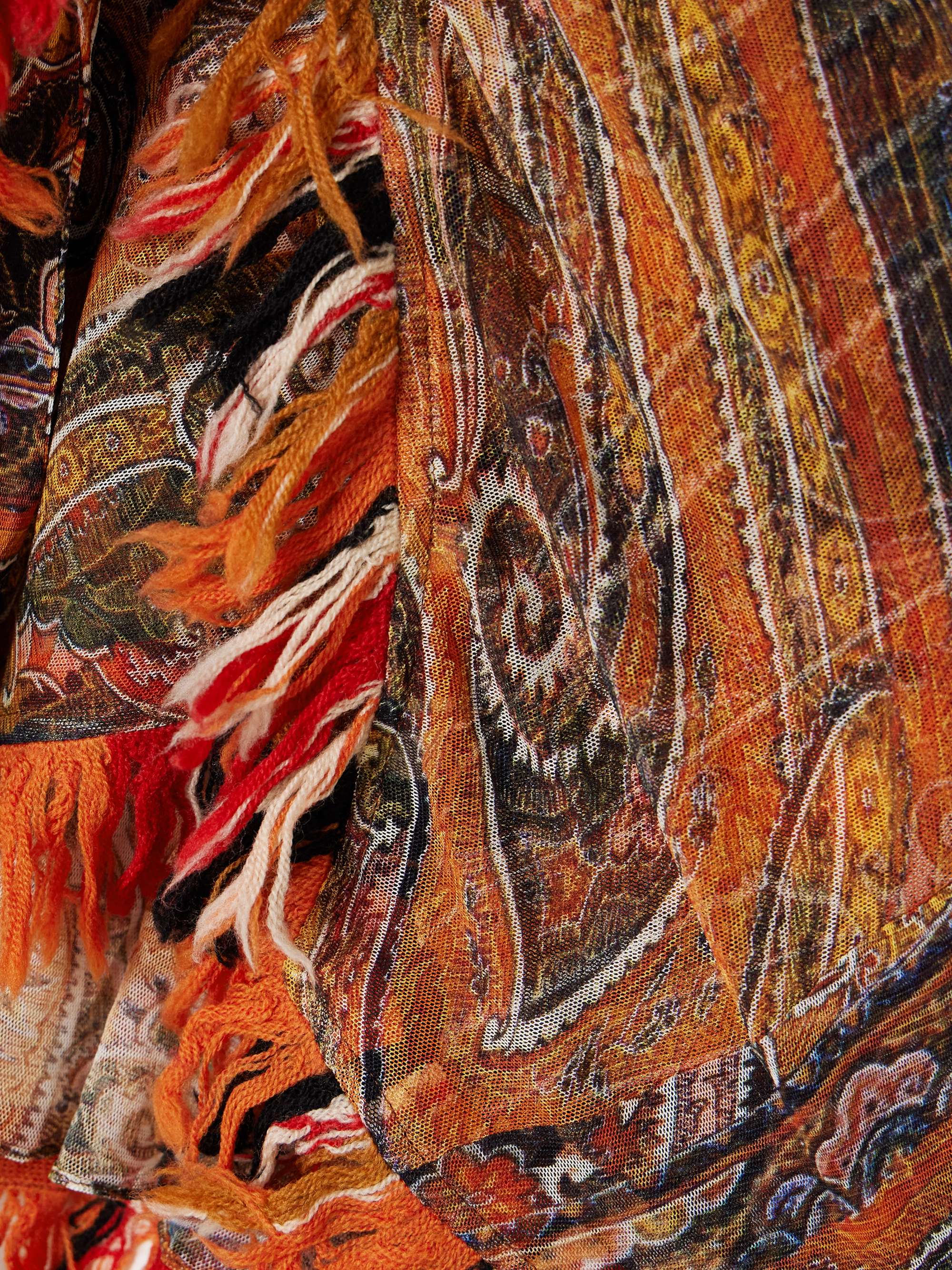 Dova shirred paisley-print georgette mini skirt view